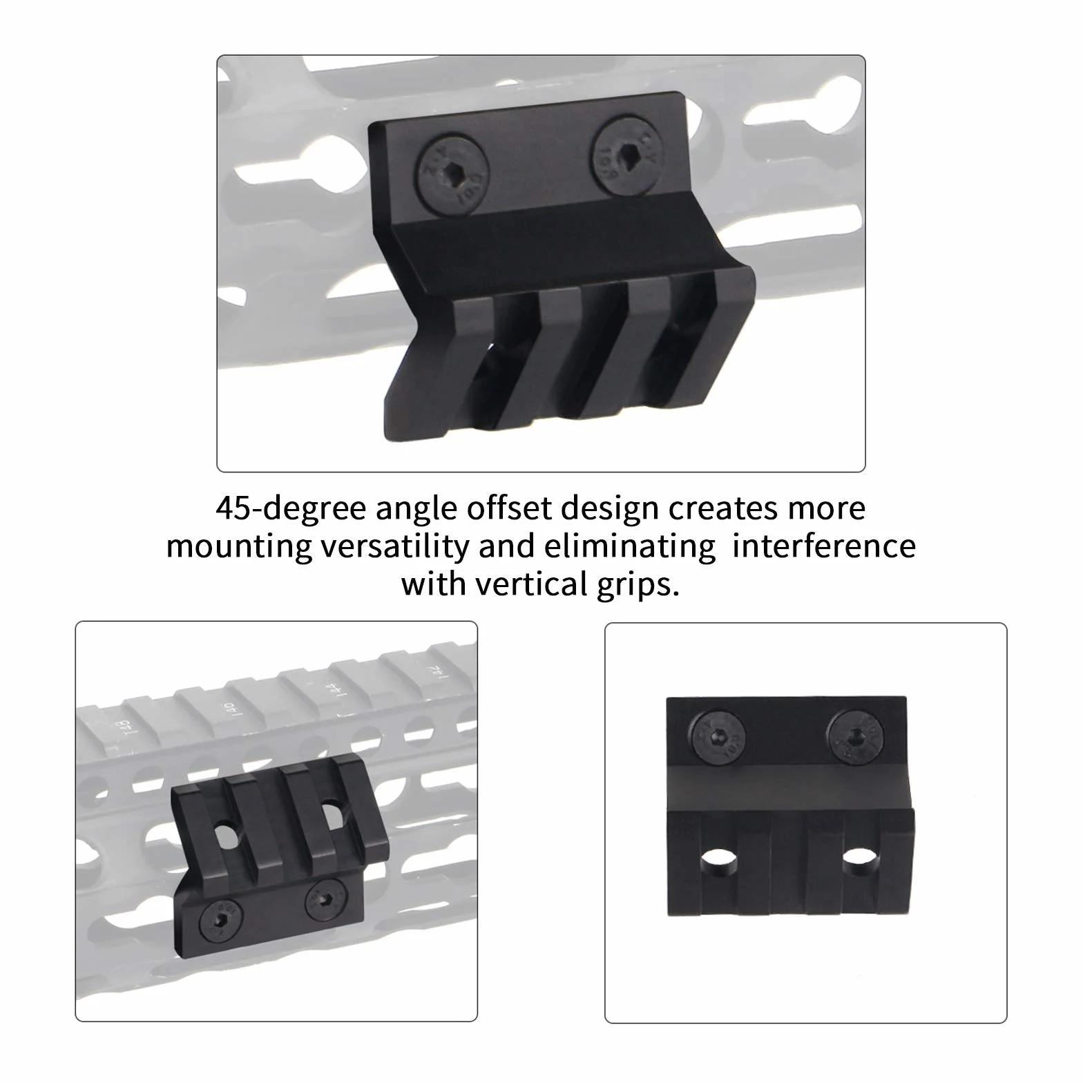 Picatinny Keymod Offset Rail Mount 45 Stopni 2.17" L Adatto per Binari Keymod 2 Sztuk (3 Slot, 5 Slot)