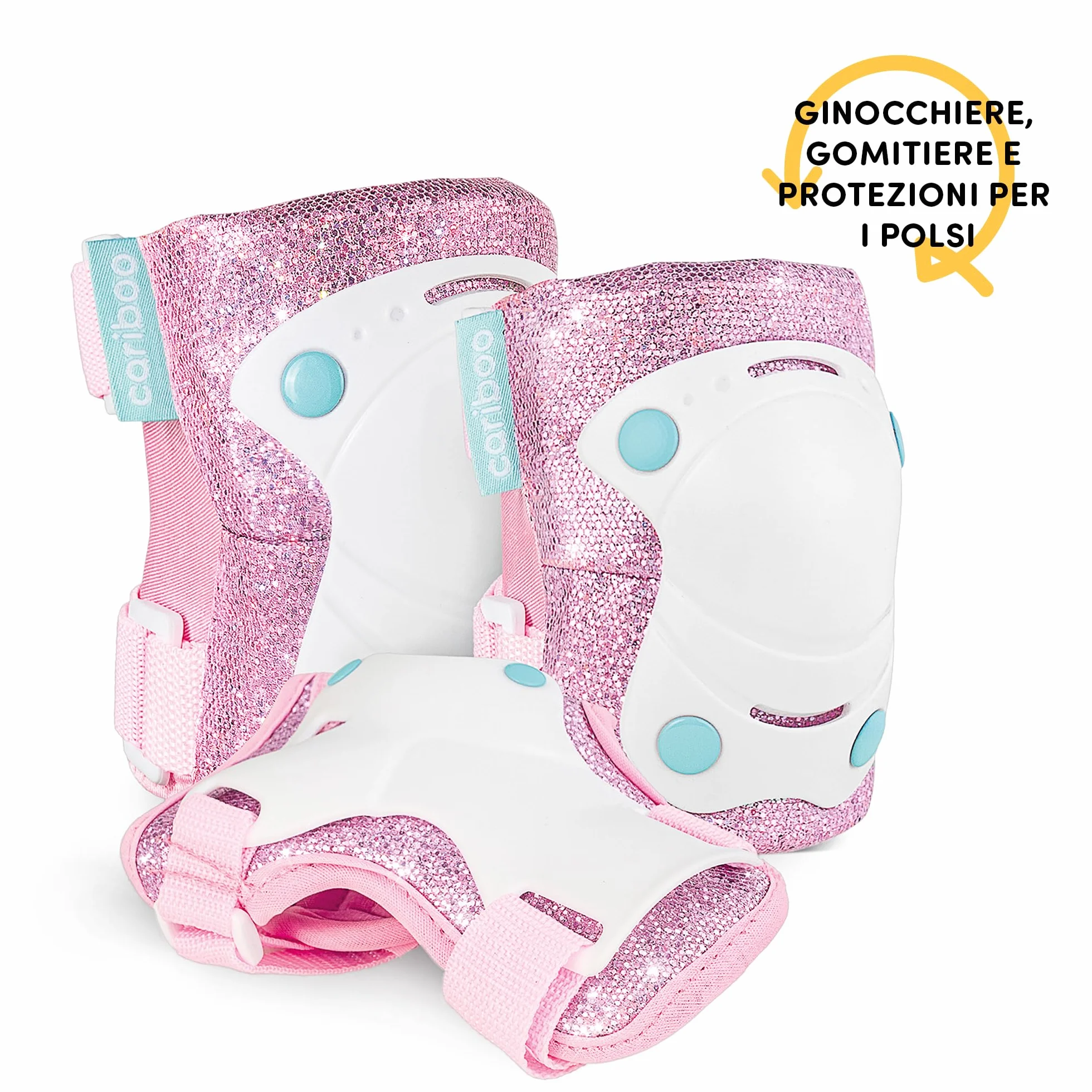 Cariboo Pattini per Bambini Regolabili Set Protezioni Ginocchia Gomiti Polsi Ballerina