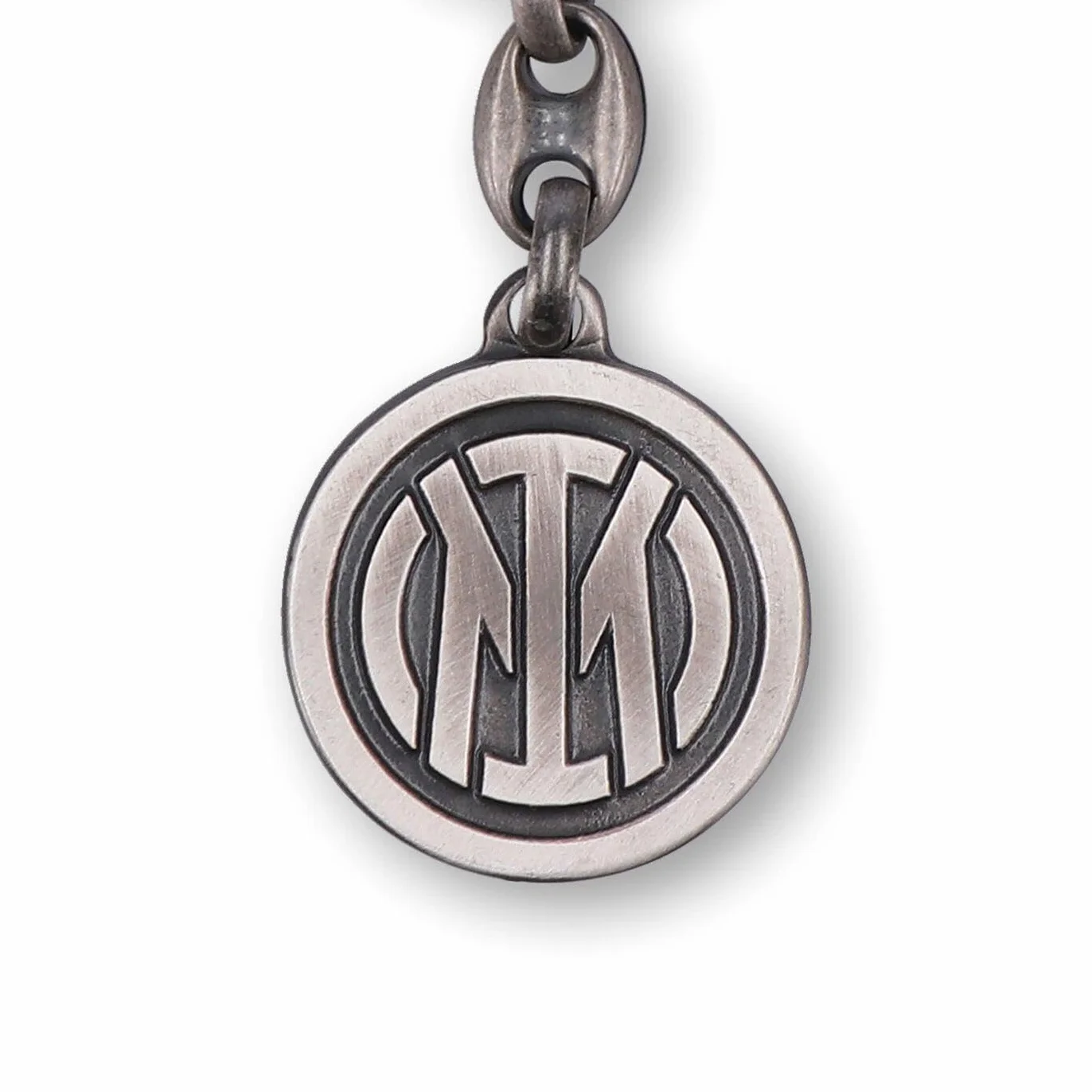 FCP Inter Internazionale Portachiavi Argento ANTICHIZZATO Logo Ufficiale Auto Gadget Calcio