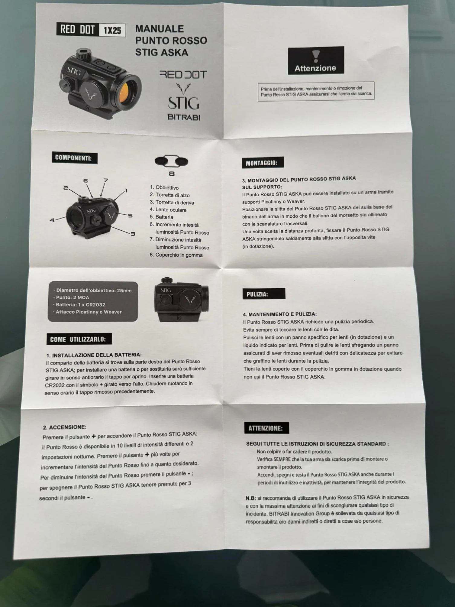 STIG Red Dot Sight 25mm Picatinny