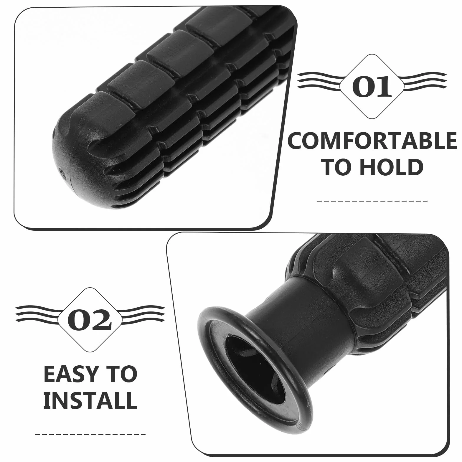 Manopole per Calcio da Tavolo in PVC Nero Sostitutive 0,7 M