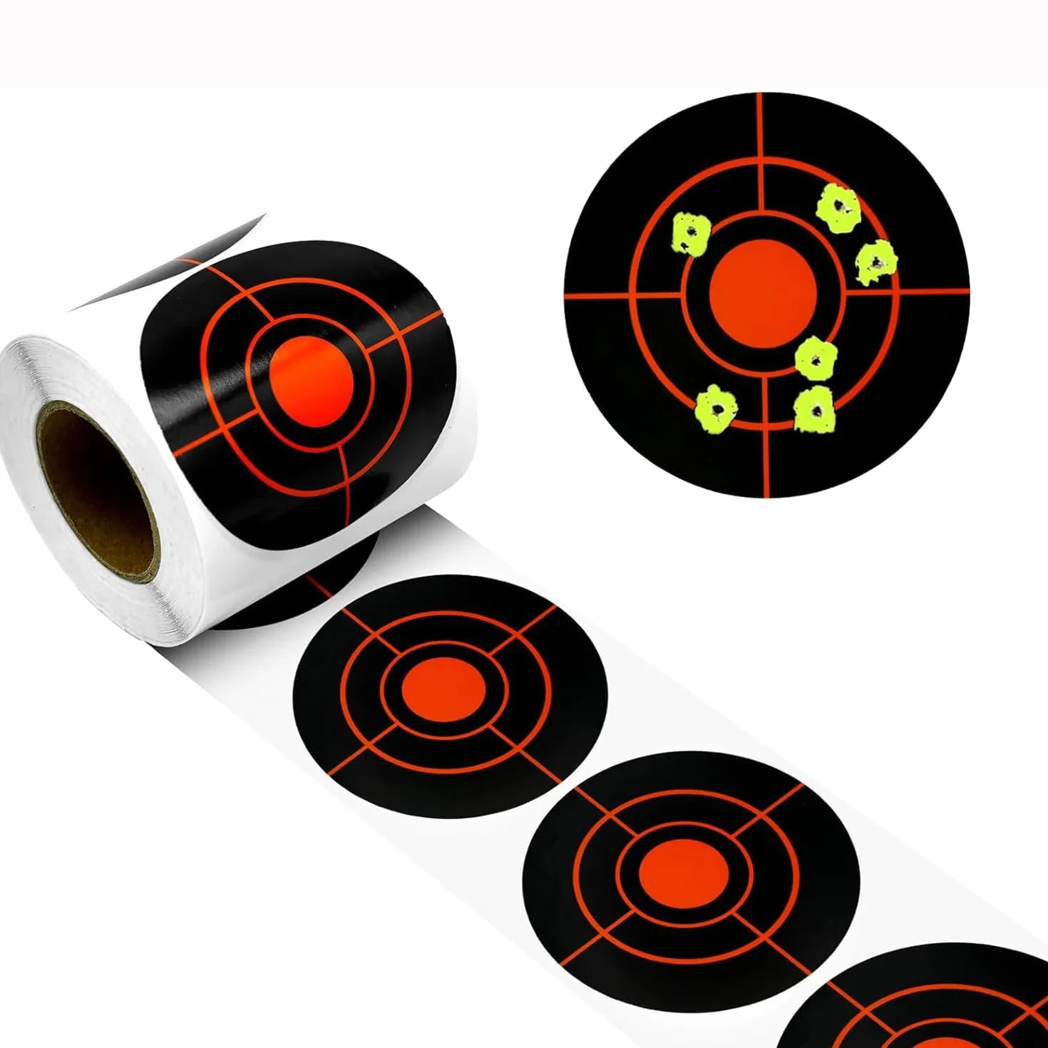 Bersagli splatter autoadesivi fluorescenti gialli 7,6 cm per tiro con fucili e pistole Airsoft BB