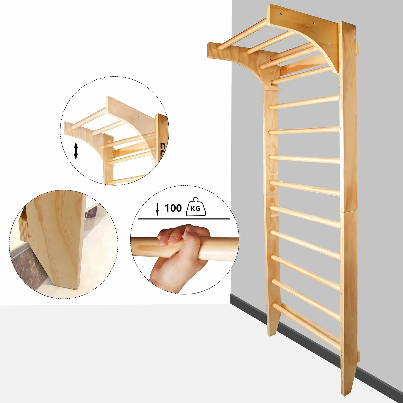 CCLIFE Spalliera Svedese Scala Svedese in Legno Telaio Arrampicata Fitness Adulti Bambini