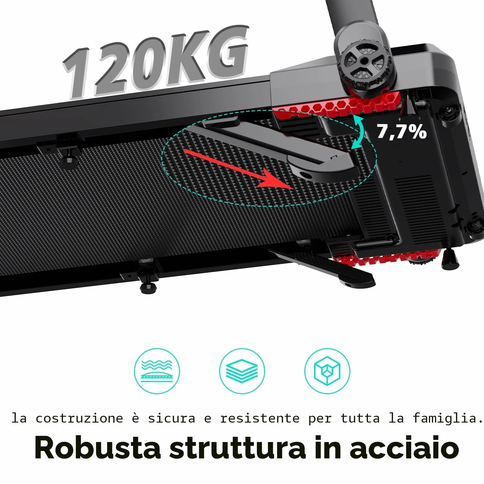 CITYSPORTS Tapis Roulant Elettrico Pieghevole 1-12km/h Salvaspazio Display LED Compatto Casa