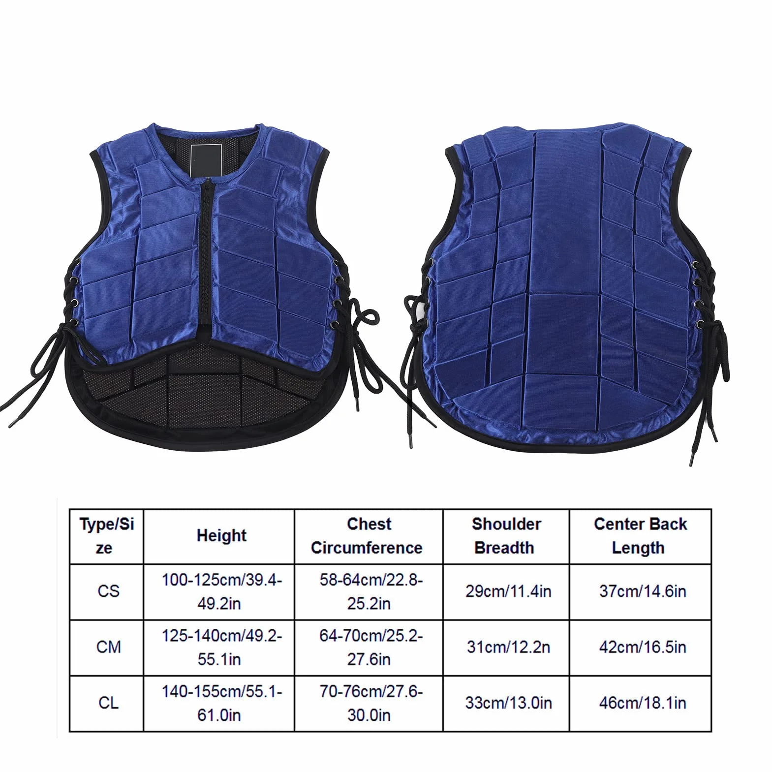 Gilet Equestre Gilet Protettivo per Il Corpo Imbottito in Schiuma Sicurezza Equitazione Equipaggiamento Protettivo per Giovani Equestri Campo Equestre