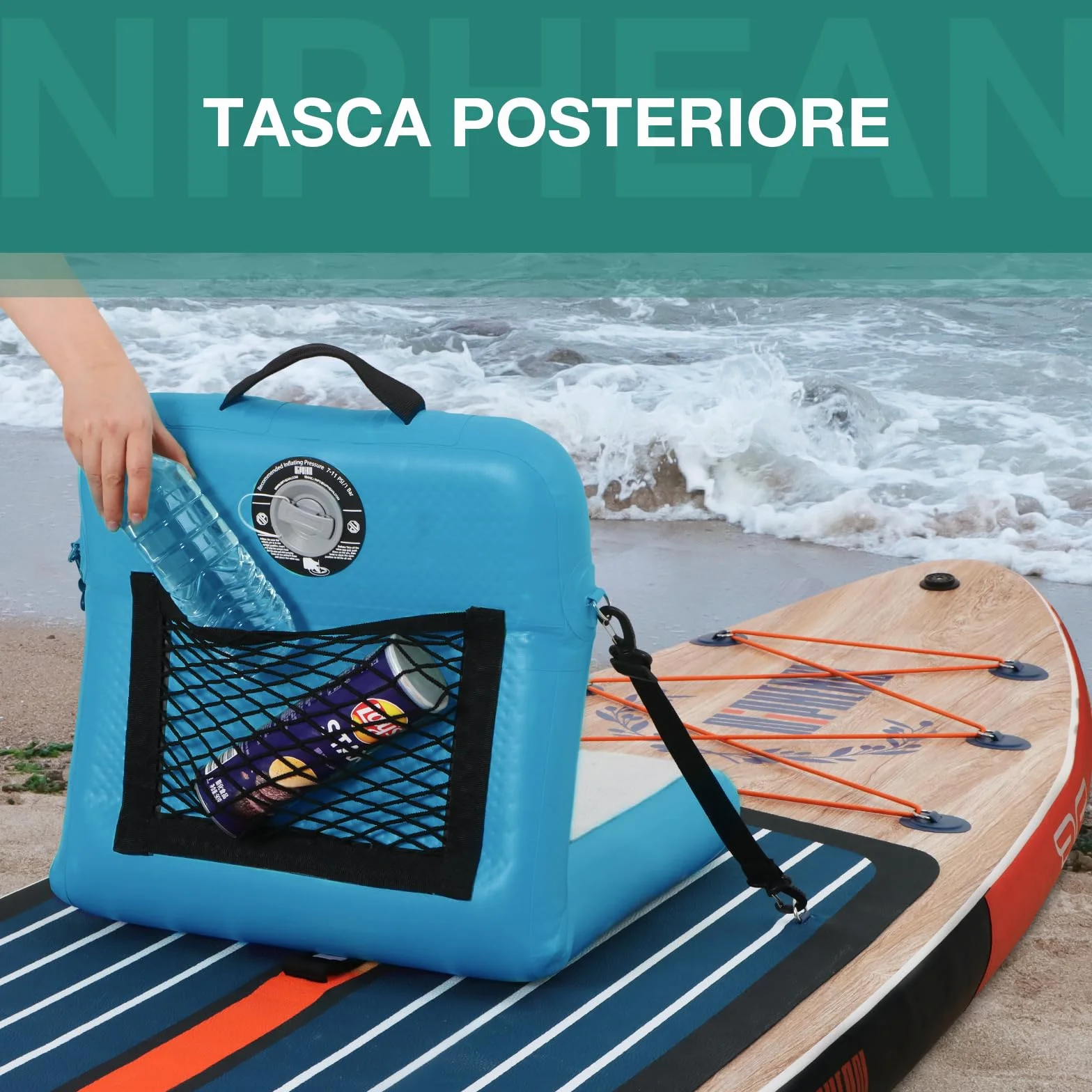 Niphean Sedile SUP Gonfiabile con Supporto Posteriore, Sedile per Sup Robusto per Tavole Gonfiabili, Canoa, Barca, Kayak, Adulti e Bambini, Non Sono Necessarie Cinghie, Semplice Confortevole