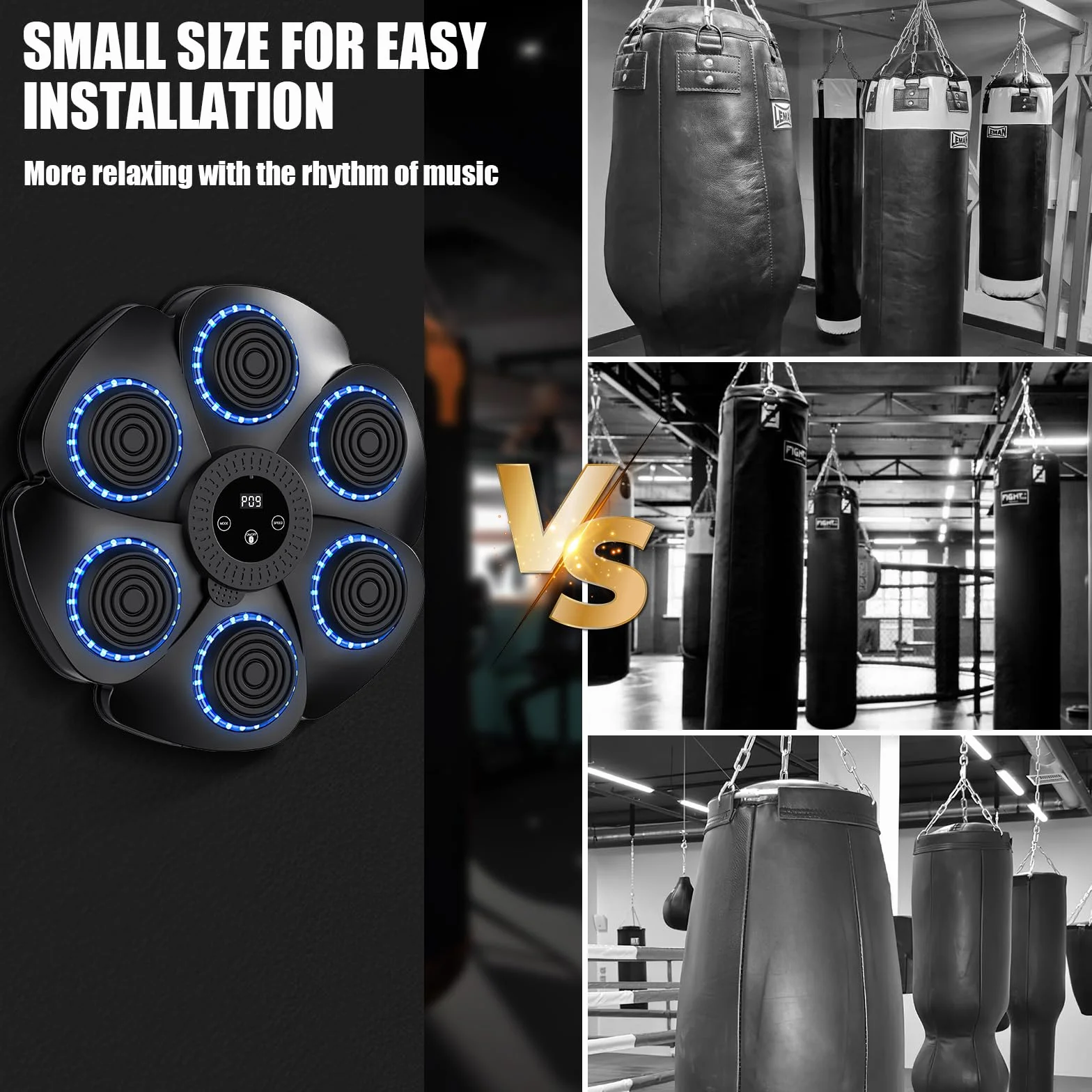 2025 9 Velocità Macchina Di Boxe Musica Bluetooth Intelligente, Music Boxing Machine, Boxing Training A Parete per Allenamento, per Bambini Adulti