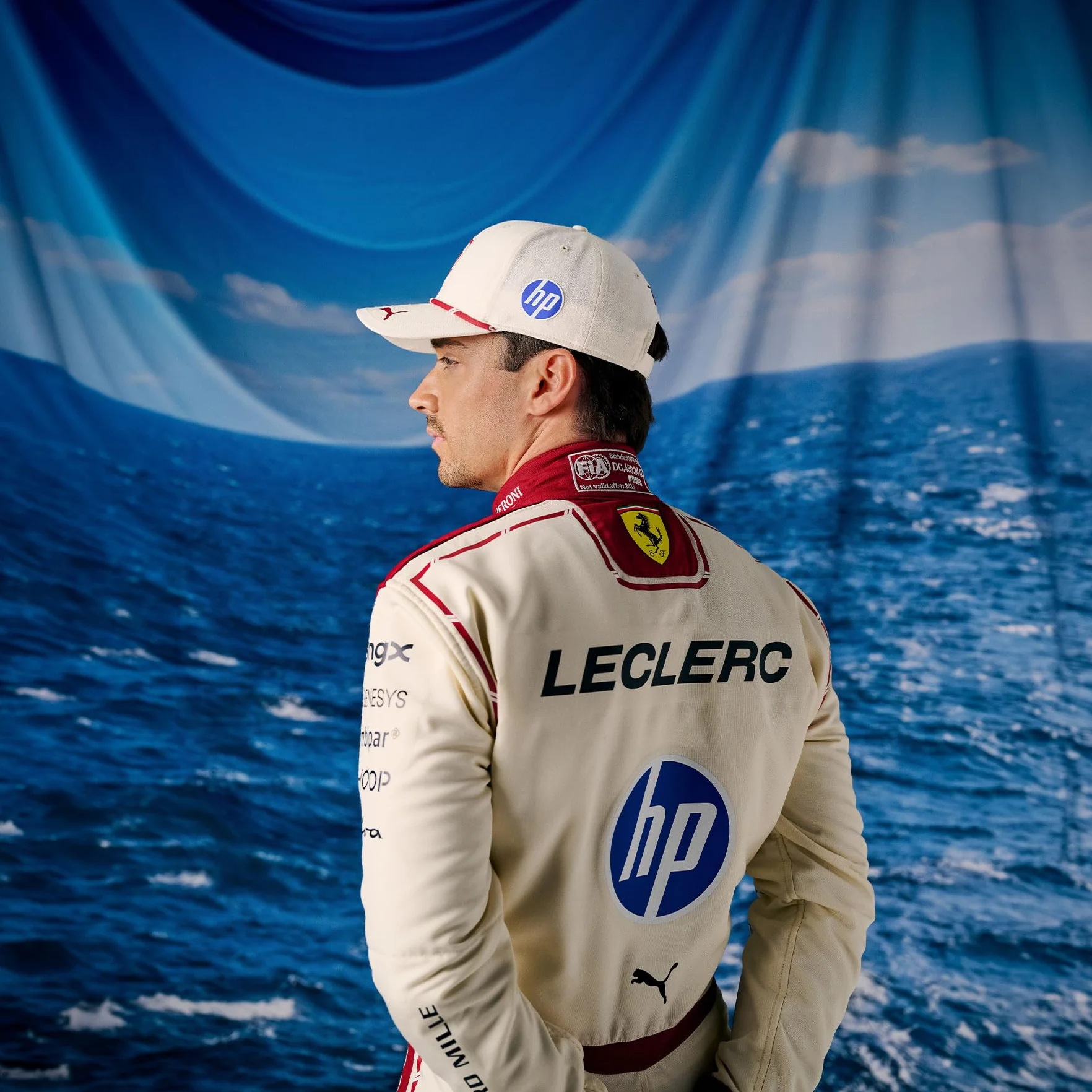PUMA Scuderia Ferrari F1 Cappellino Special Edition Monaco GP 2026 Charles Leclerc off White