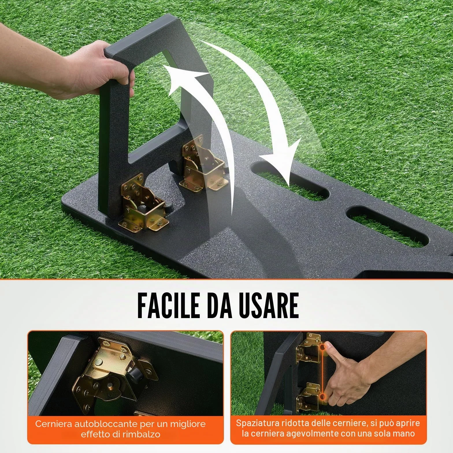 VEVOR Tavola da rimbalzo da calcio portatile da parete con 2 angoli, pieghevole in HDPE, attrezzatura per allenamento per bambini e adulti
