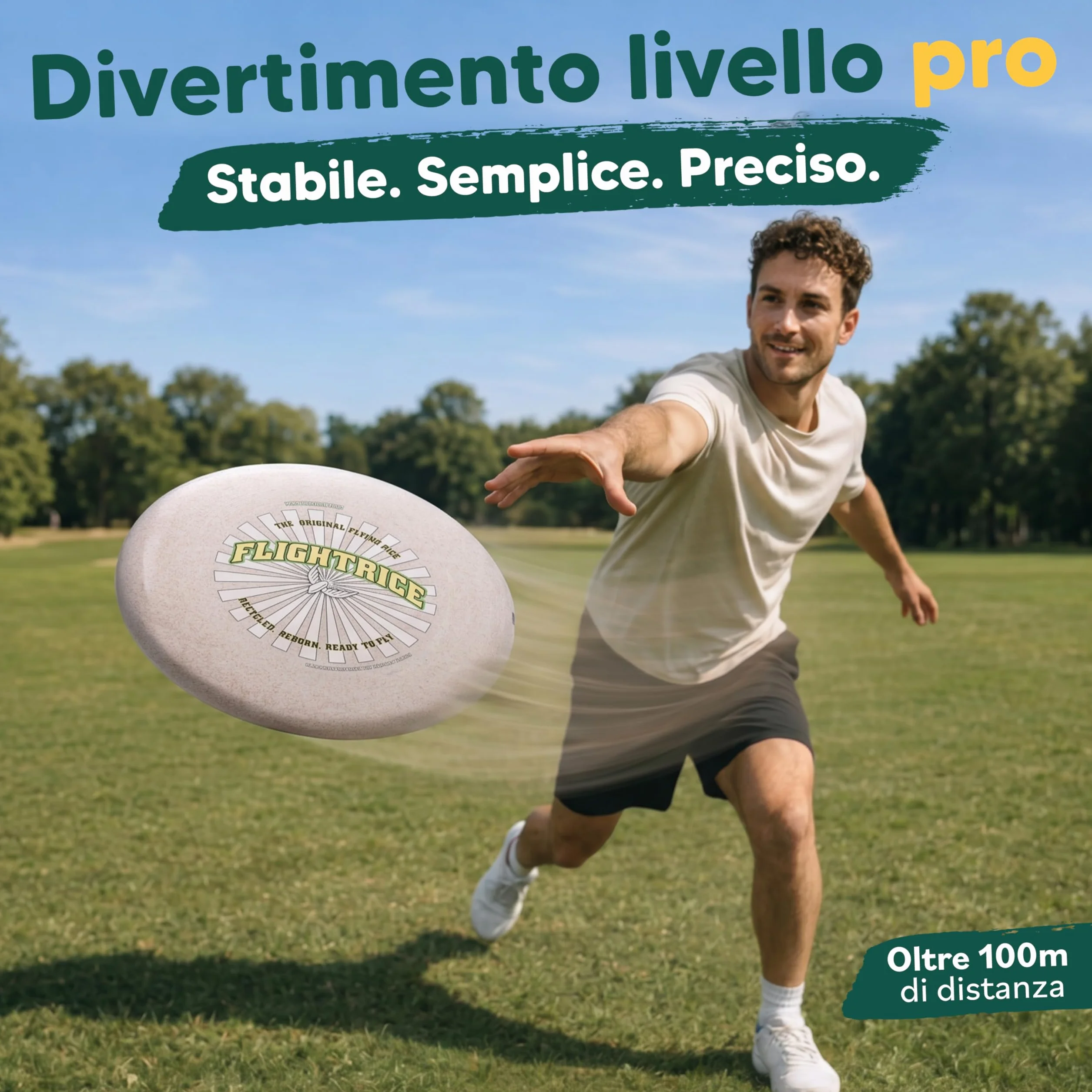 Frisbee Professionale 175g in Plastica Riciclata Antiscivolo per Spiaggia e Parco