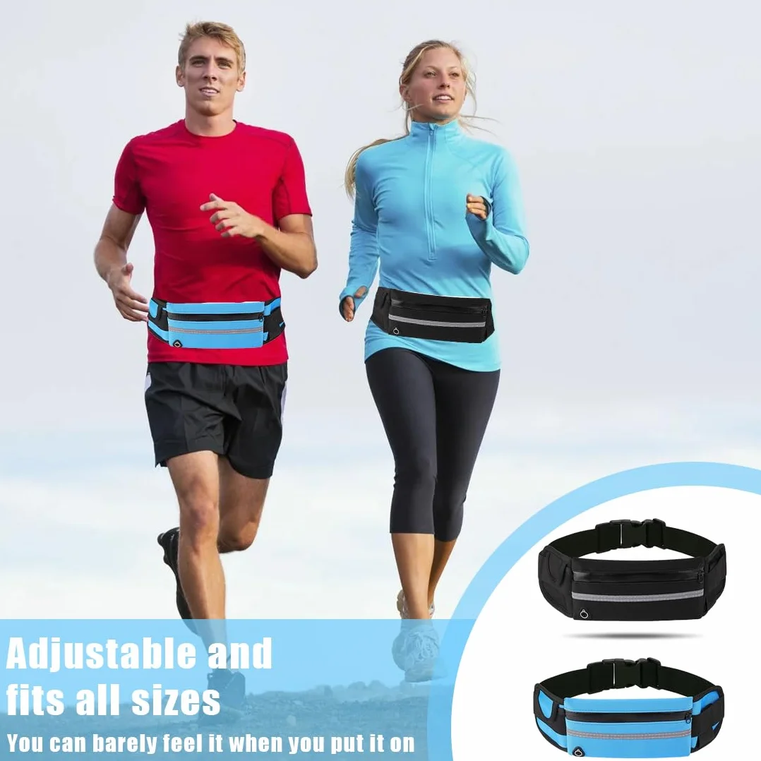 Marsupio Running Impermeabile 2 Pezzi, Cintura Elastica per Uomo e Donna, Escursioni e Fitness