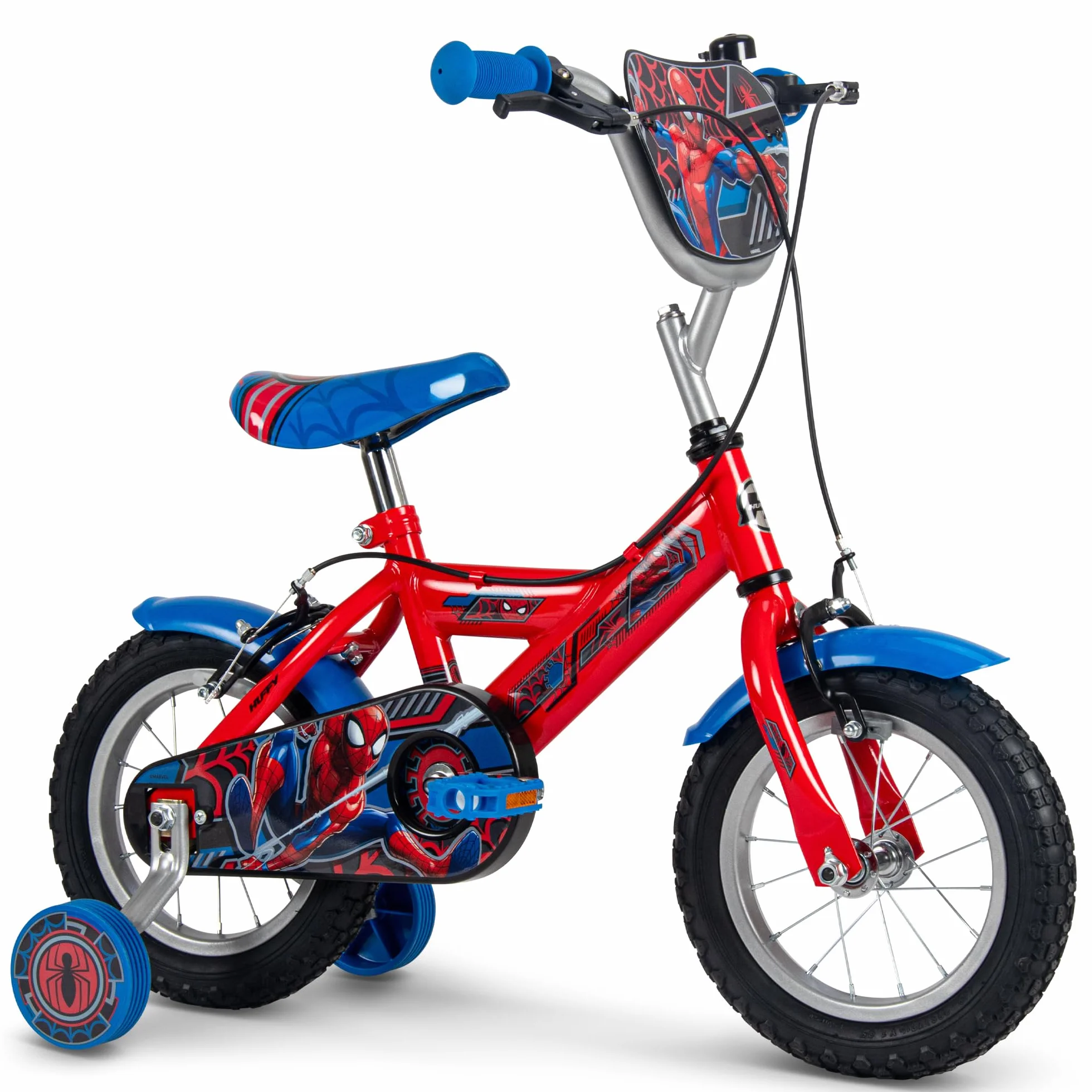Huffy Spider-Man bicicletta per bambini 12-14 pollici doppio freno stabilizzatori staccabili rosso