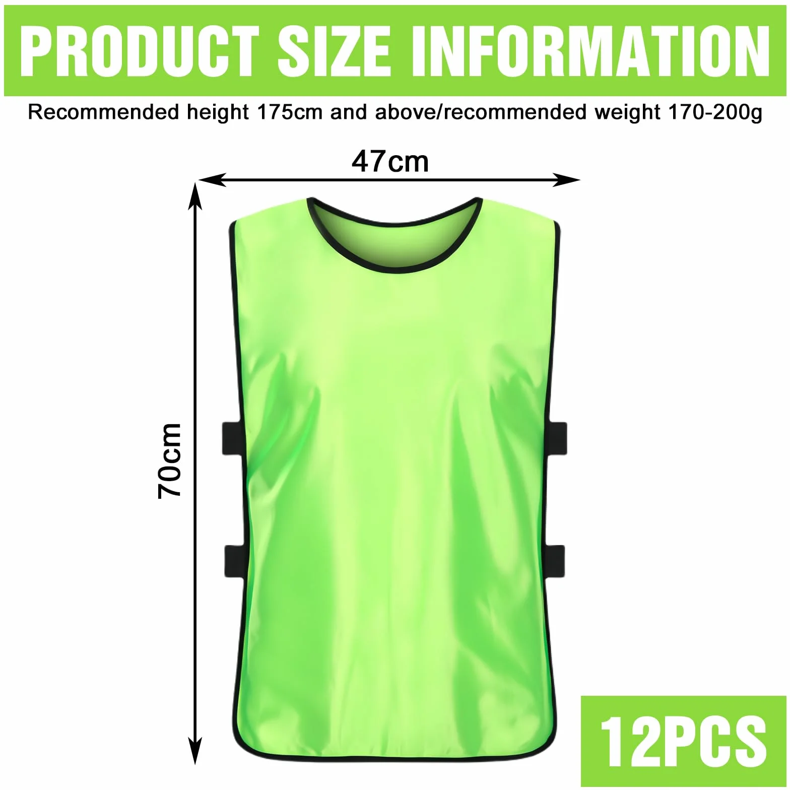 PORFOYO Gilet Da Allenamento Calcio 12 Pezzi 47x70cm Casacche Calcio Adulti Pettorine Sportive