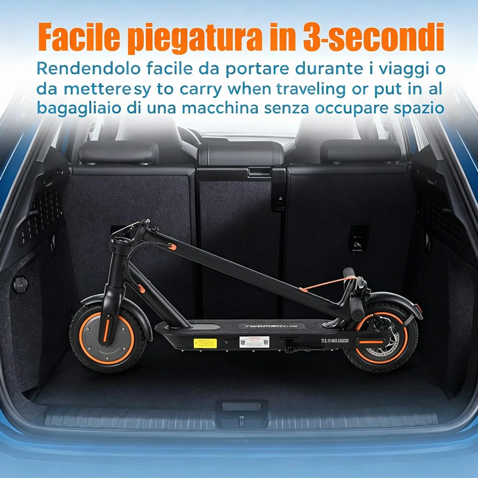 Monopattino Elettrico per Adulti Pieghevole 36V 10.4Ah 10 Pollici 100kg