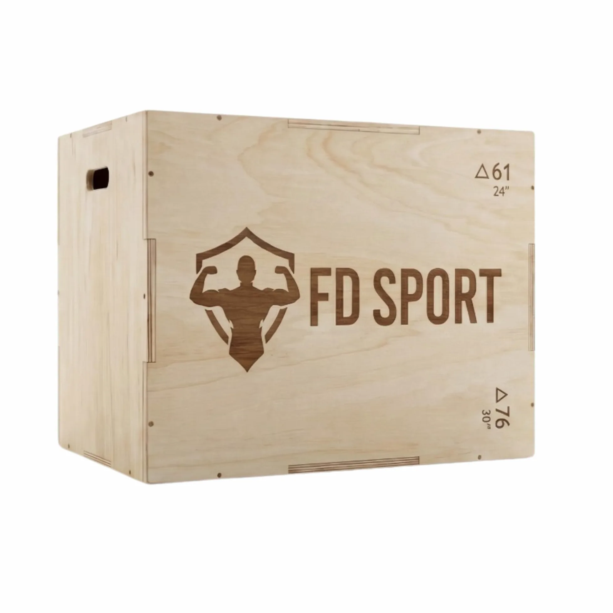 FD Sport Plyo Box in Legno Professionale - Box Pliometrico 3-in-1 (51, 61, 76 cm) con Rinforzo Interno, Cubo Palestra per Crossfit, Box Jump, Allenamento Funzionale e HIIT, Portata 150kg