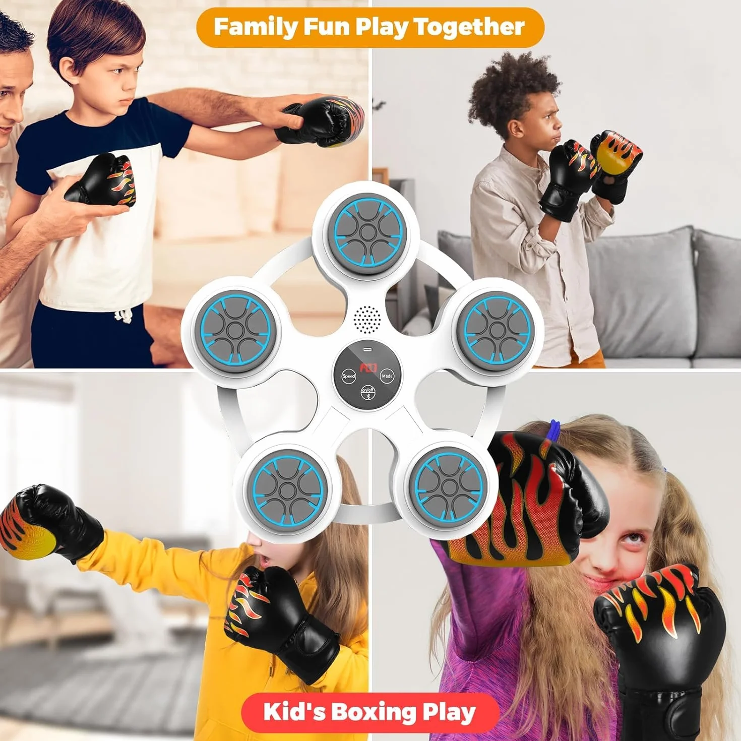 Music Boxing Machine per Adulti,Elettronica Bluetooth Boxing Machine con Musical Boxing Machine con Guantoni da Boxe,11 Velocità Regolabile e modalità di conteggio