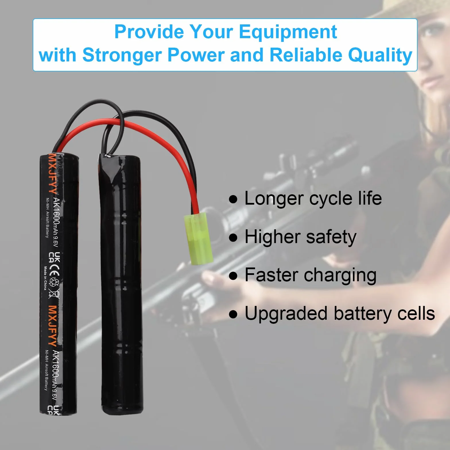 Batterie Airsoft 9,6 V 1600 mAh NiMH ricaricabile 8S Butterfly NunChuck per MP5 M4 G36C