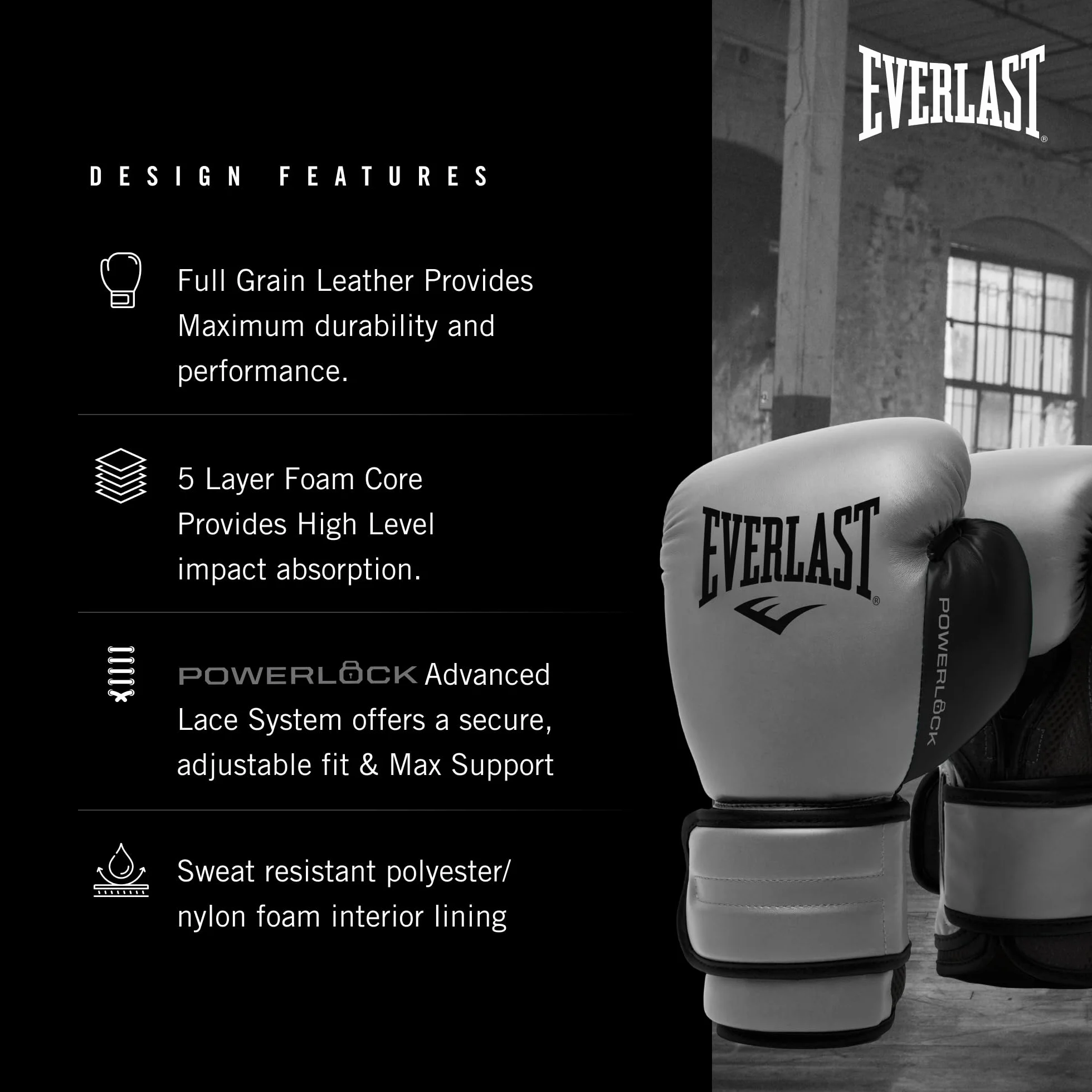 Everlast Powerlock OG & Powerlock 2R Guantoni da Boxe per Sacco e Sparring, Chiusura a Strappo