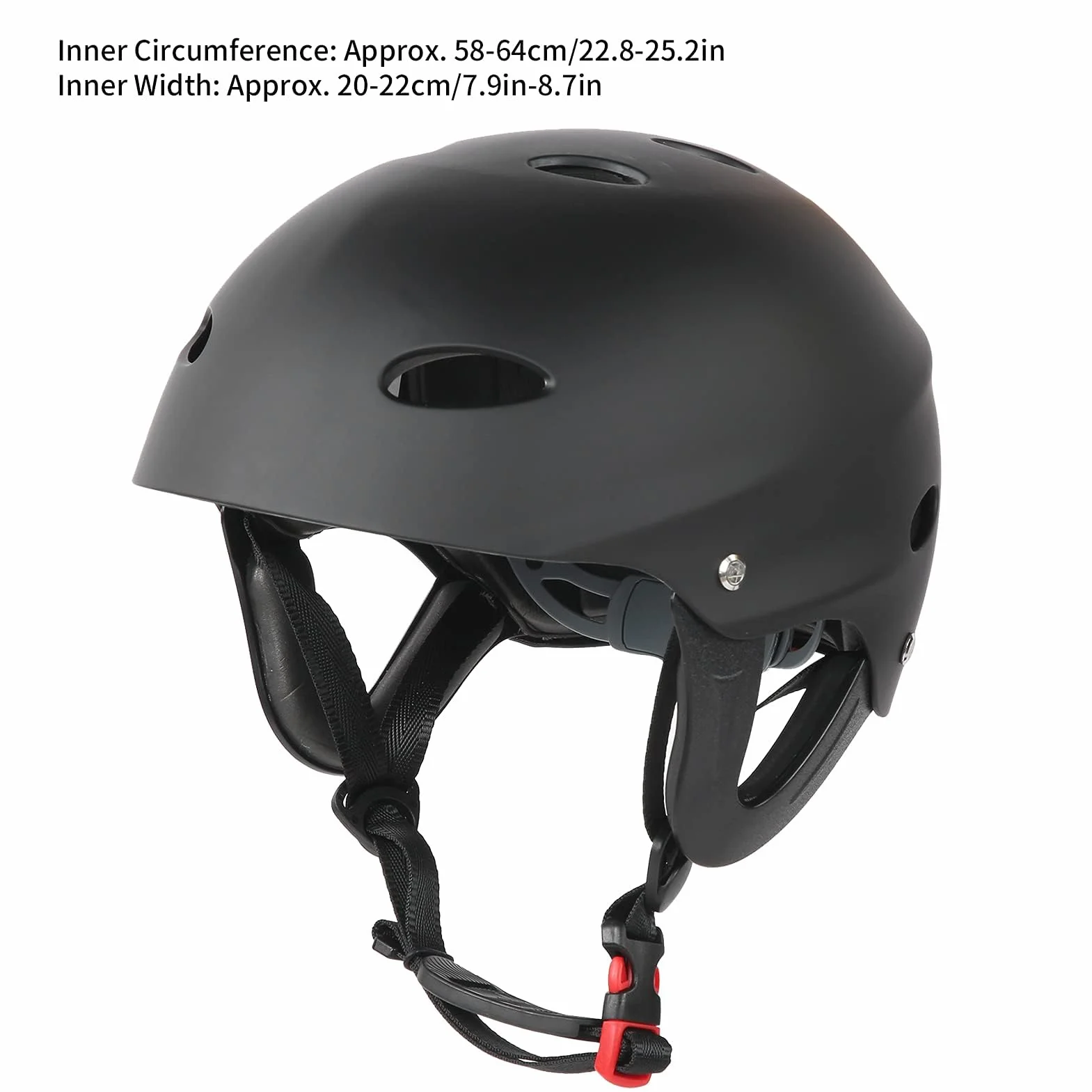Casco Per Sport Acquatici Per Adulti, Caschi Per Adulti, Berretto di Sicurezza Ultraleggero Multisport Per Uomini E Donne Alpinismo Arrampicata E Drifting Fiume Nero Opaco