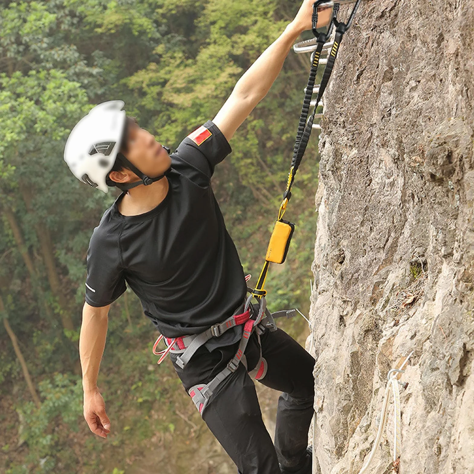 Set da arrampicata via ferrata, cinghia da arrampicata uomo
