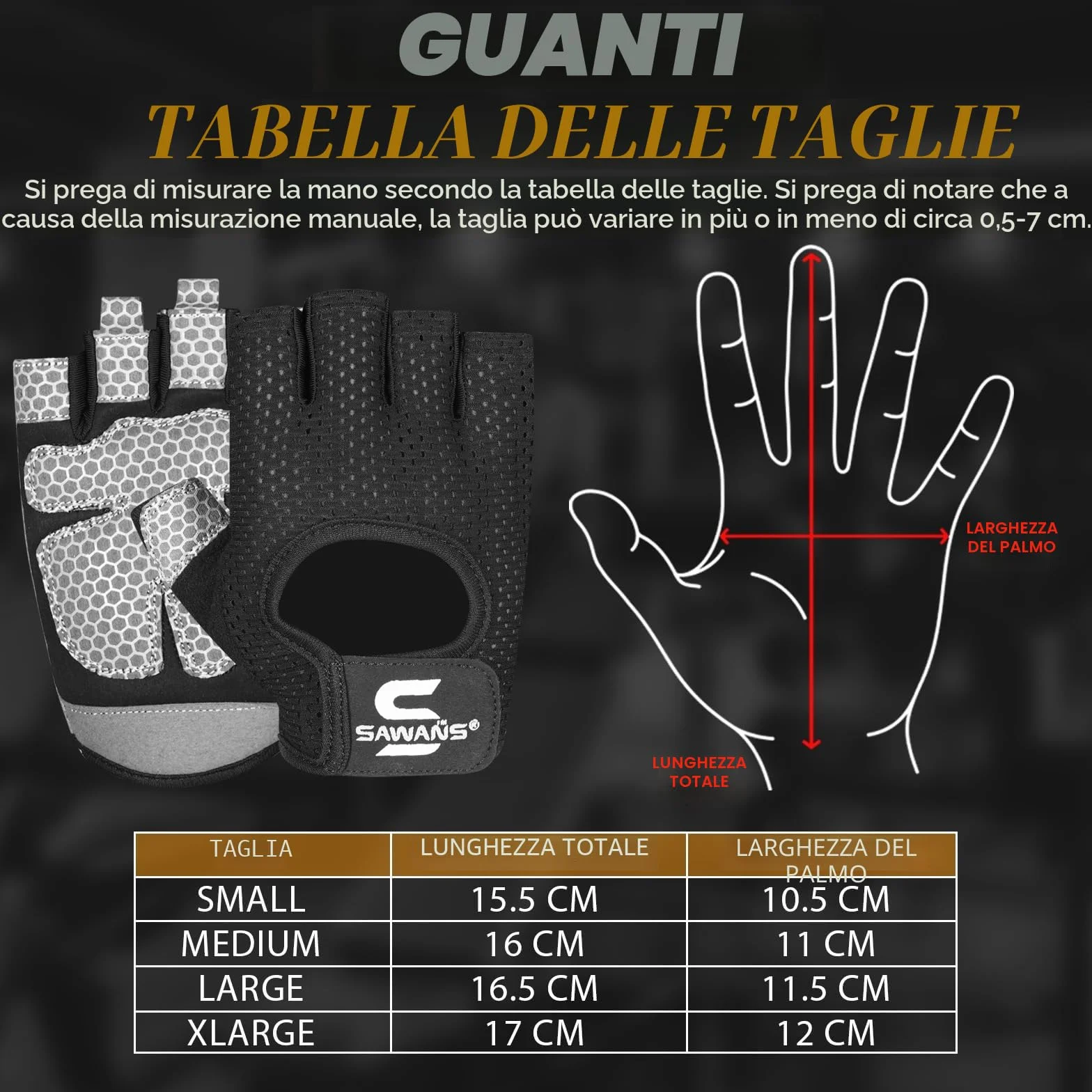 SAWANS Guanti da palestra antiscivolo in silicone per fitness ciclismo trazioni