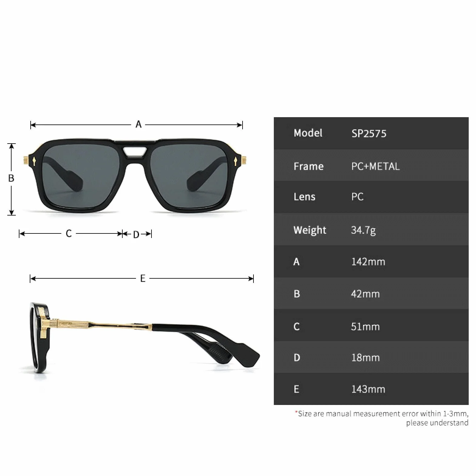 Okulary przeciwsłoneczne UV400 retro podwójny mostek unisex