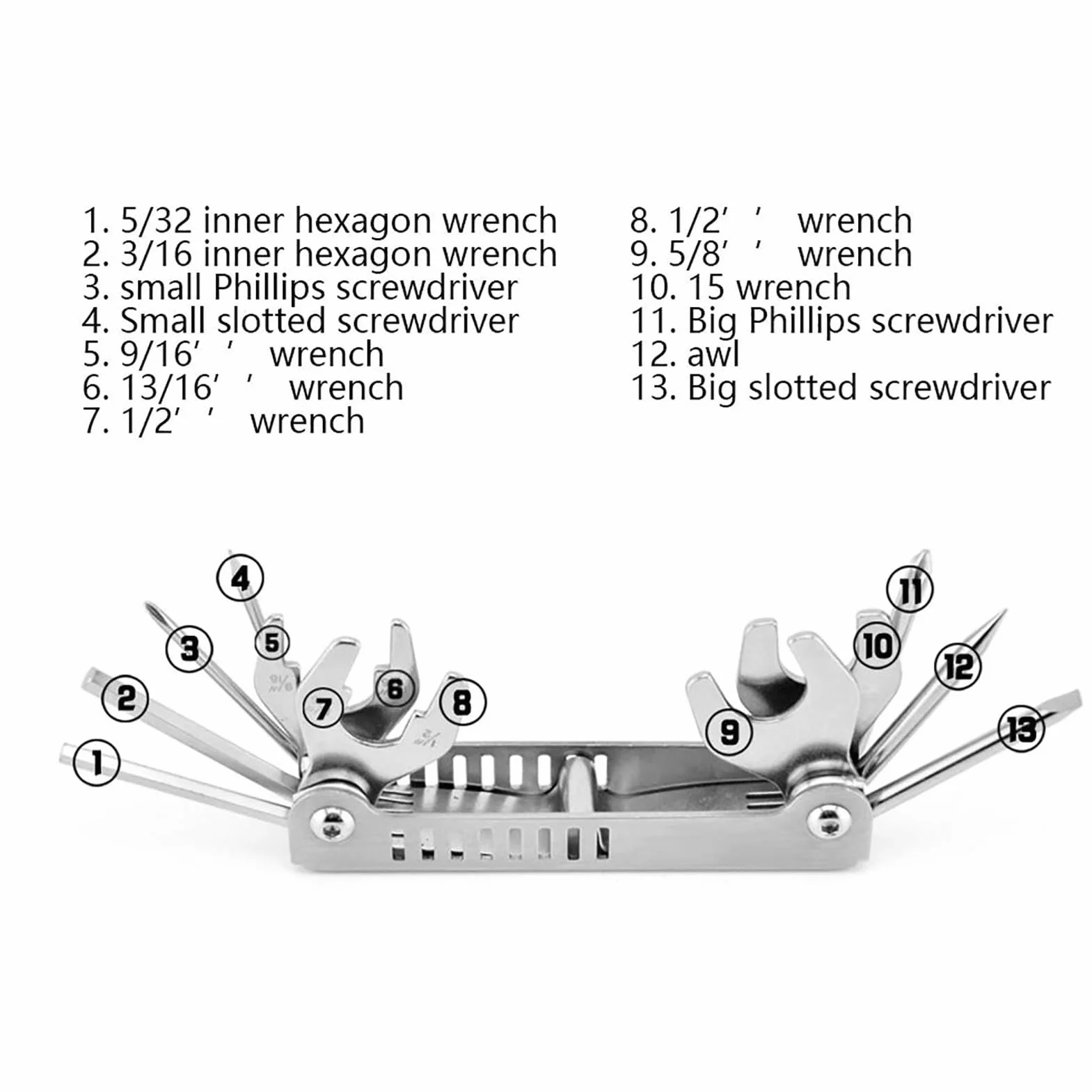 Kit di Attrezzi da Sub, 8 in 1 Strumento da Immersione Portatile Pieghevole Pregevole fattura Affidabile Pratico Mini Compatto Robusto Durevole per Immersioni subacquee,immersione