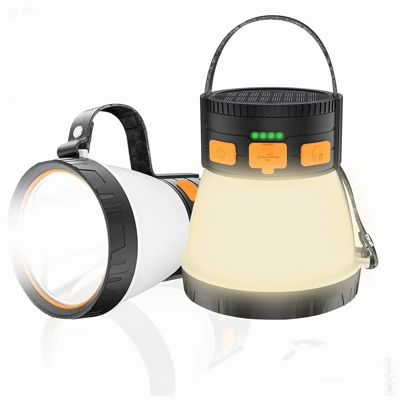 Lanterna da campeggio a LED, lanterna da campeggio ricaricabile da 1500 lumen con pannello solare, impermeabile, 8 modalità di illuminazione, power bank da 7500 mAh, torcia da campeggio for emergenze