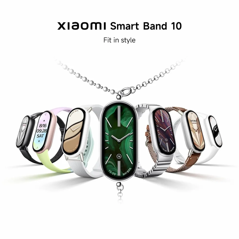 XIAOMI Smart Band 10 Bracciale Fitness, autonomia 21 gg, ricarica rapida, 150+ modalità sportive, monitoraggio sonno, HyperOS 2.0, resistenza 5 ATM, Nero
