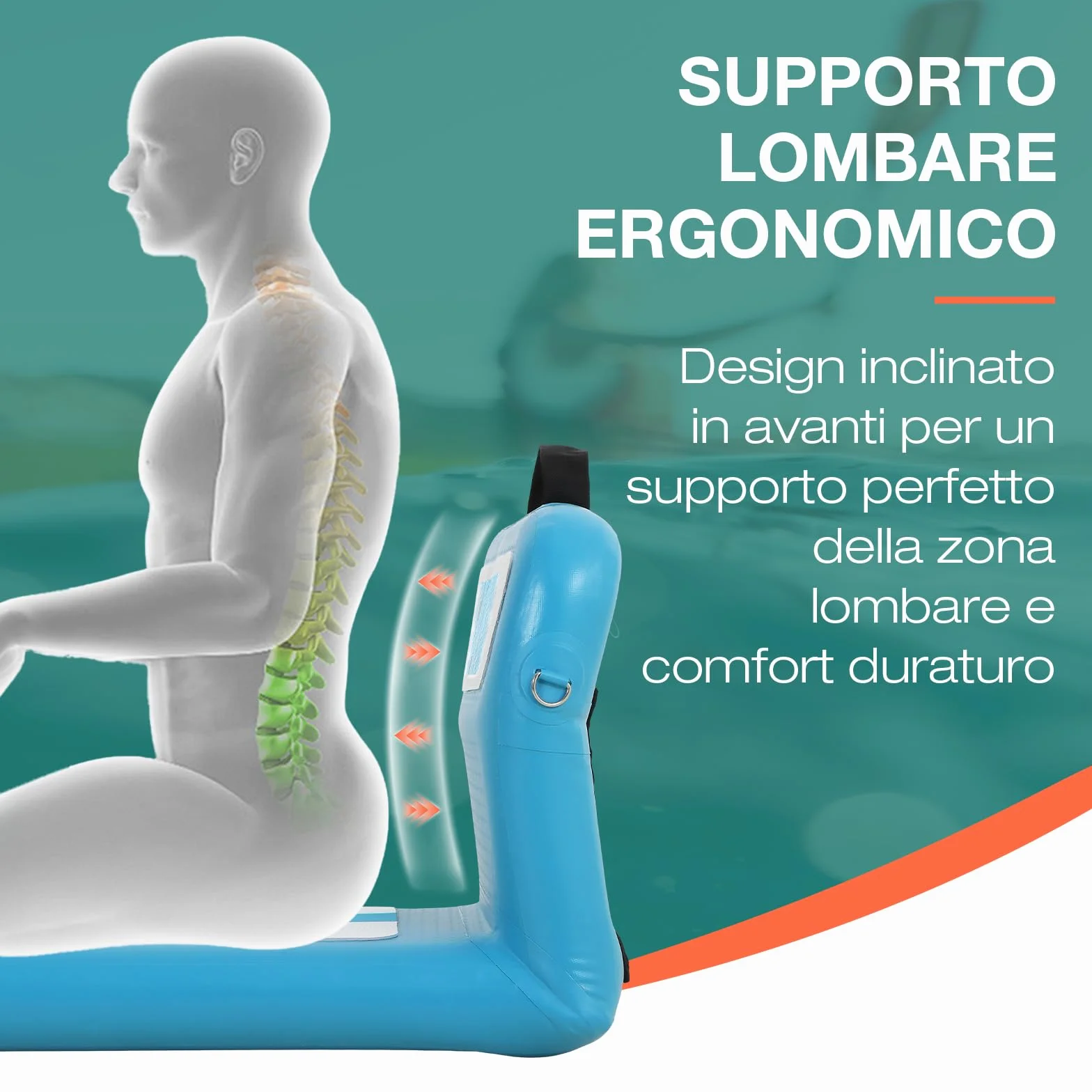 Niphean Sedile SUP Gonfiabile con Supporto Posteriore, Sedile per Sup Robusto per Tavole Gonfiabili, Canoa, Barca, Kayak, Adulti e Bambini, Non Sono Necessarie Cinghie, Semplice Confortevole