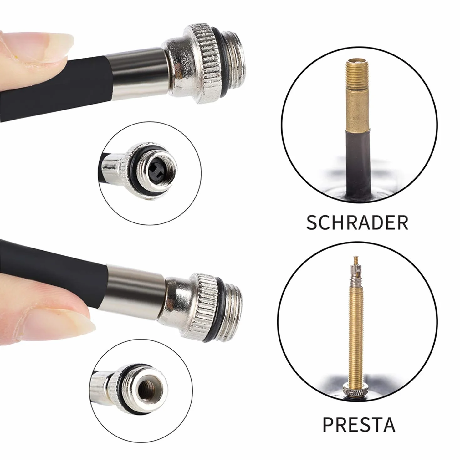 Mini pompa per bicicletta LEBEXY con valvole Presta e Schrader, portatile ad alta pressione 100 PSI