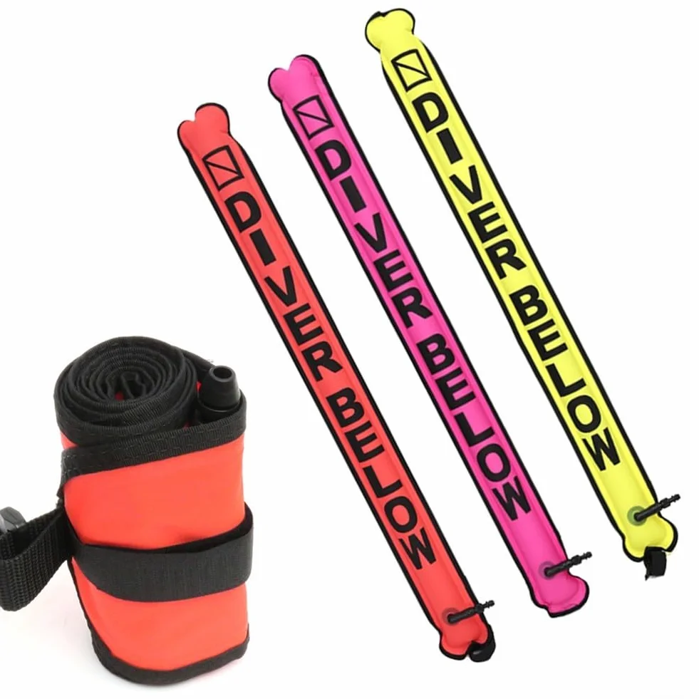 Scuba Diving SMB Marker Buoy Tubo di segnale gonfiabile con valvola di scarico rosso