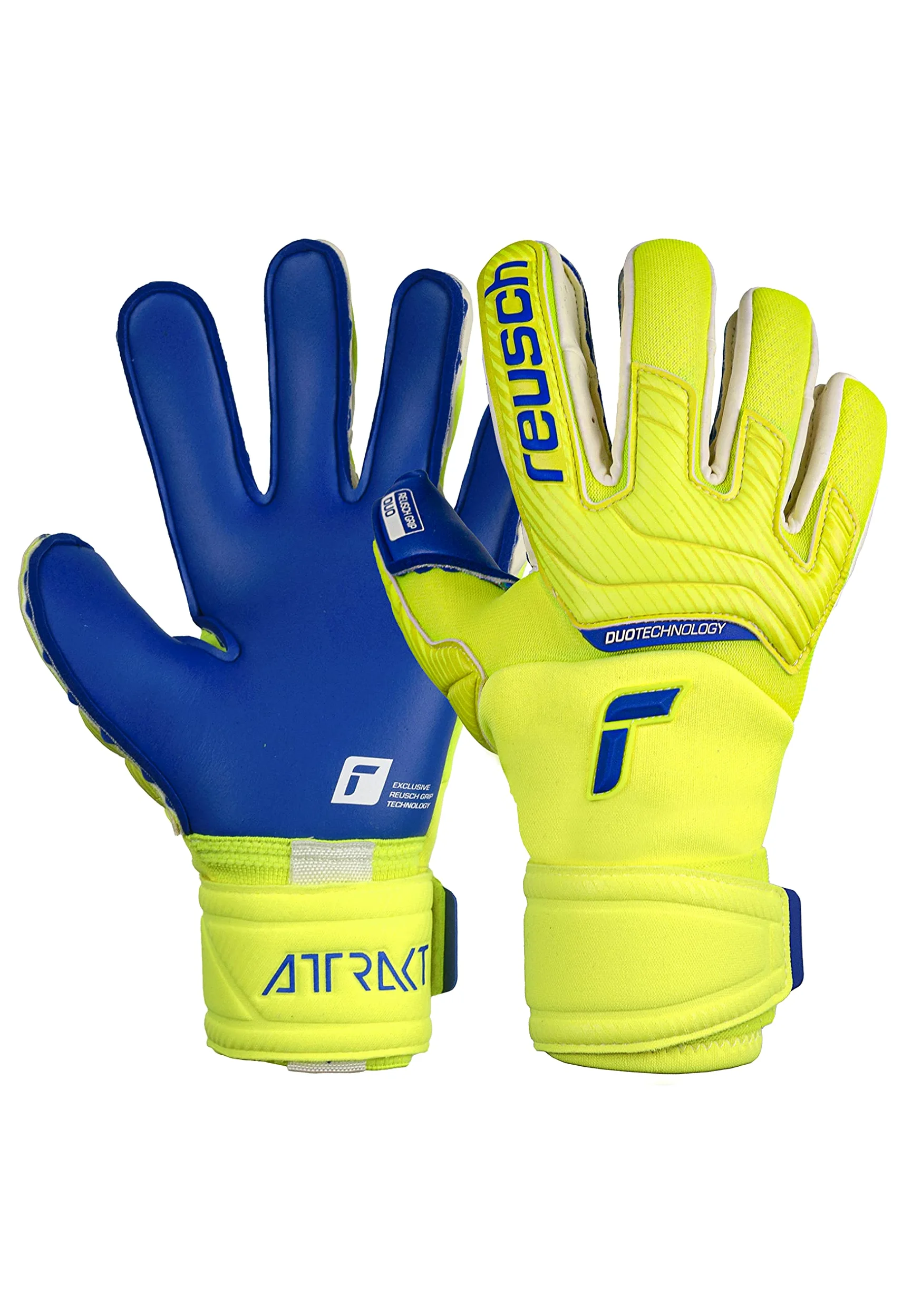 Reusch Attrakt Guanti da Portiere Unisex con Cucitura Interna E Rivestimento Grip Duo, Adatti per Tutte Le Superfici del Campo da Gioco, Calcio per Adulti Uomo
