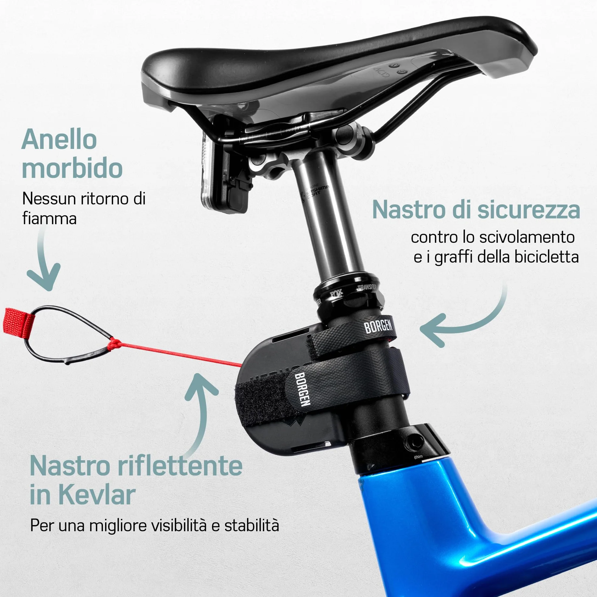 Corda da traino per bicicletta Borgen, portata 120 kg, per bambini e adulti