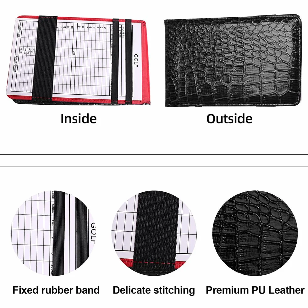 DONGKER Porta Carte da Golf Custodia Segnapunti in Pelle PU con Matita