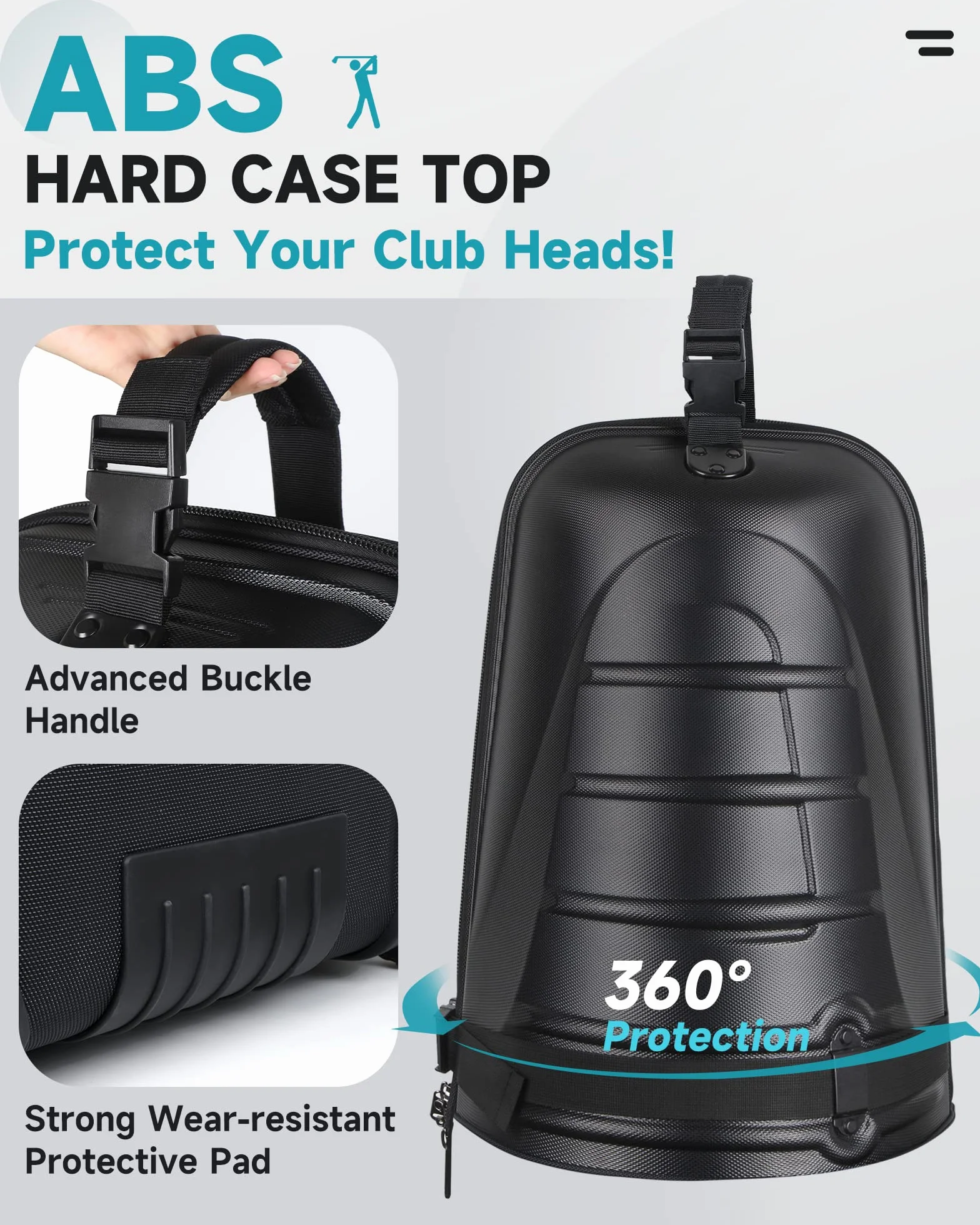 Borsa da Viaggio per Golf Findway con Ruote, in Tessuto Oxford 1680D Resistente All'Acqua e con Guscio Rigido in ABS, Sacca da Viaggio per Golf Resistente e Impermeabile, Ideale per Uomini e Donne