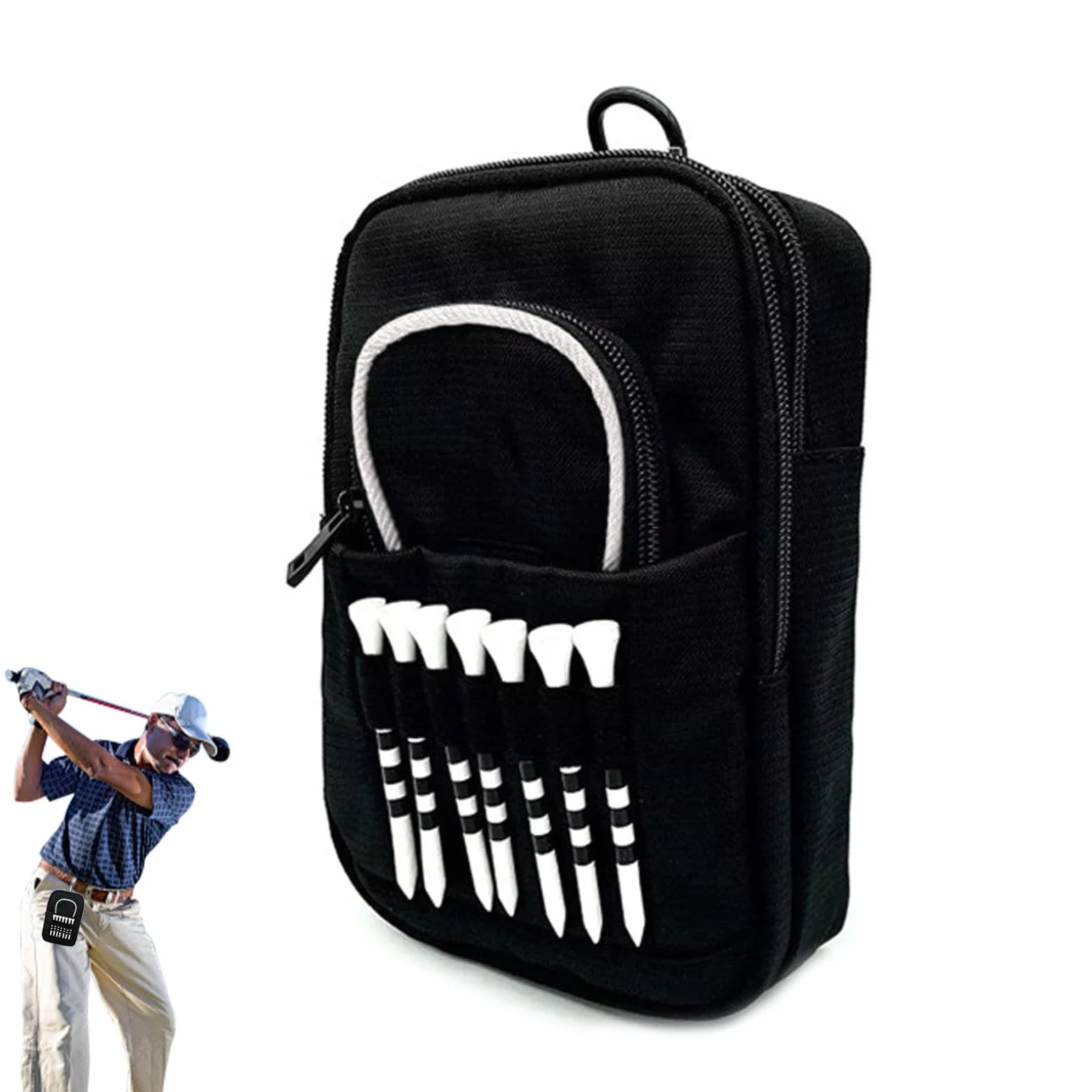 Porta palline da golf, organizer per sacche da golf con supporto frontale