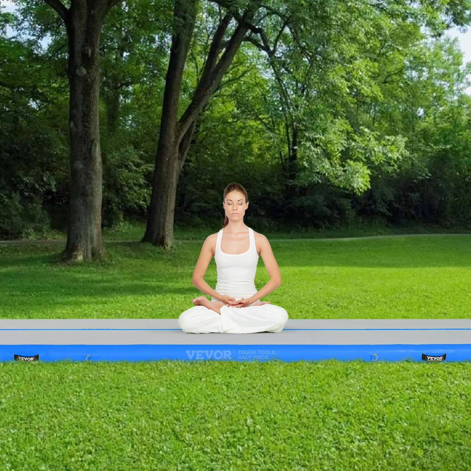 VEVOR Air Track Tappetino Ginnastica Artistica 3m/4m/5m/6m, Spessore 10cm con Pompa Elettrica, Tappetino da Ginnastica Gonfiabile per Yoga/Casa/Formazione/Cheerleader