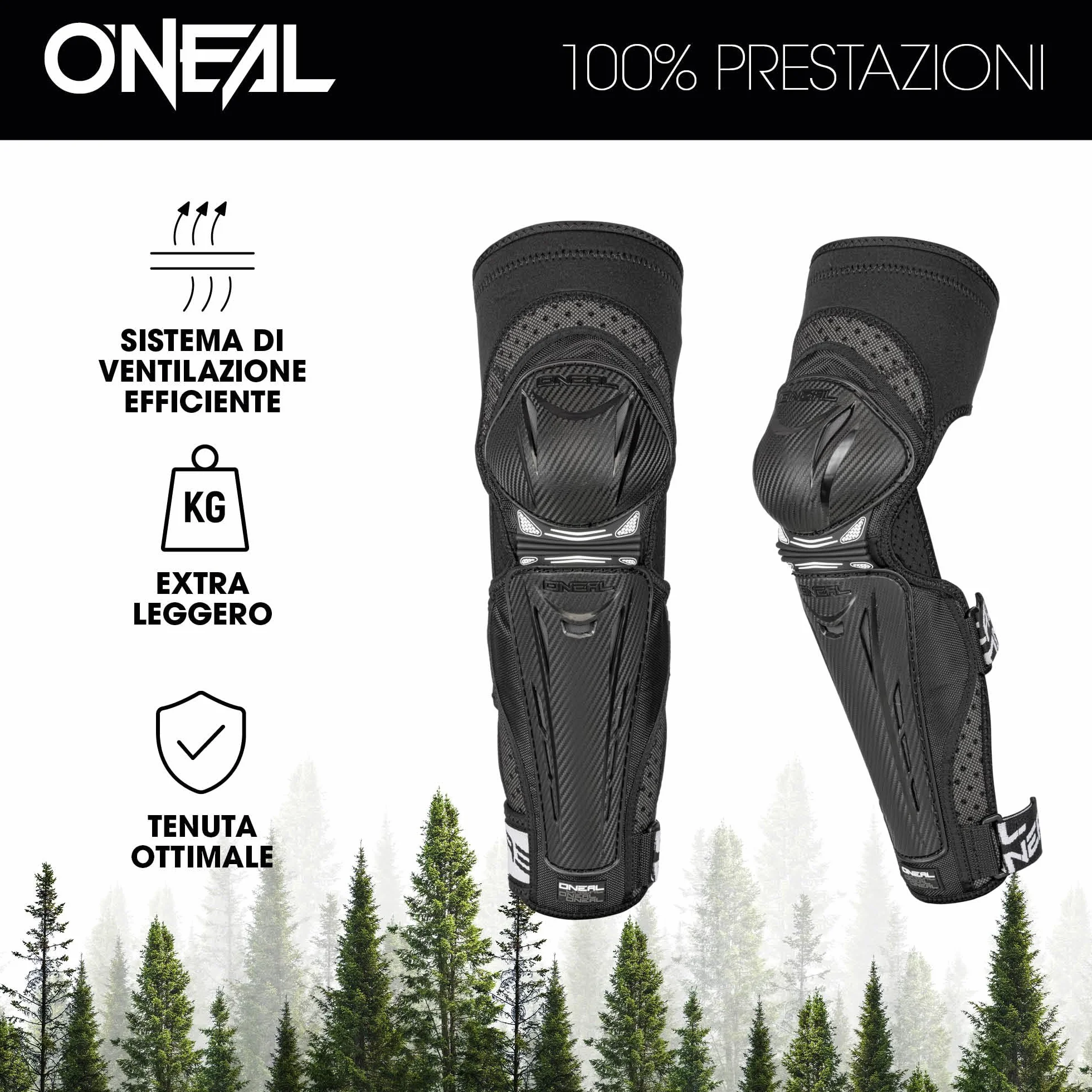 O'Neal Park Fr Carbon Look Knee Guard Protezione Bicicletta