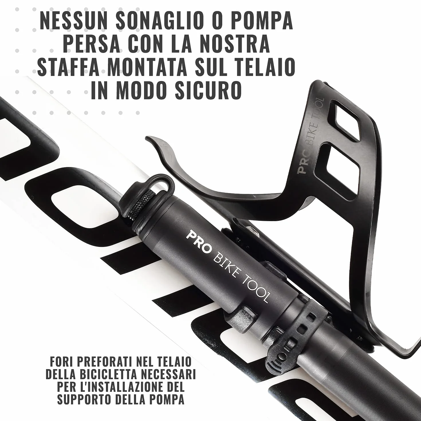 Pro Bike Tool Mini pompa per bicicletta 20 bar Compatibile Presta Schrader