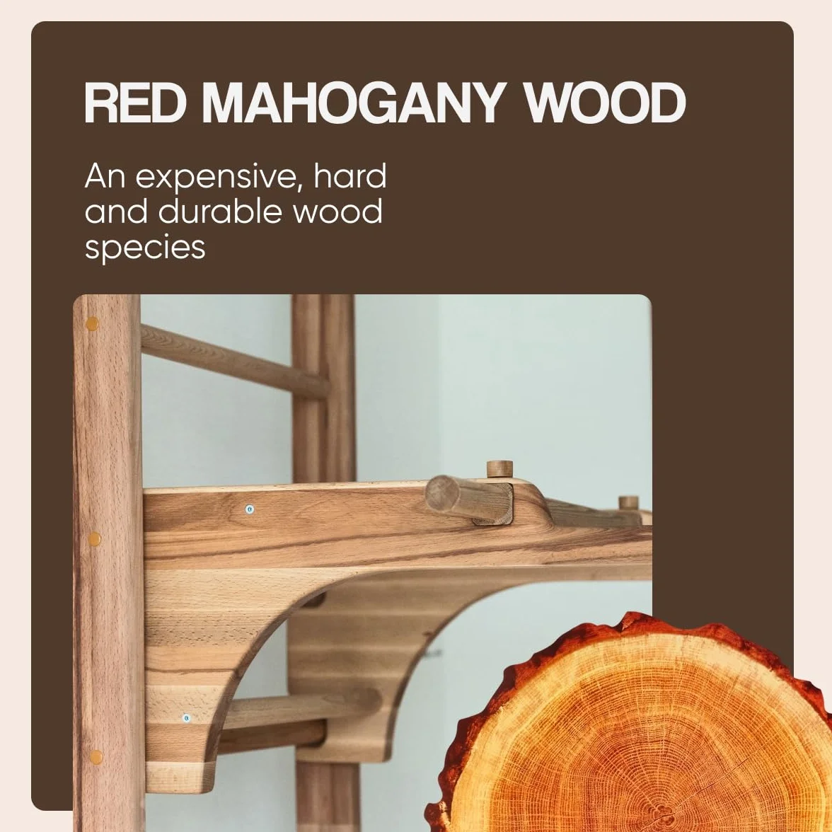Timbergood Scala svedese barre da parete con barra di trazione rimovibile legno di faggio massello