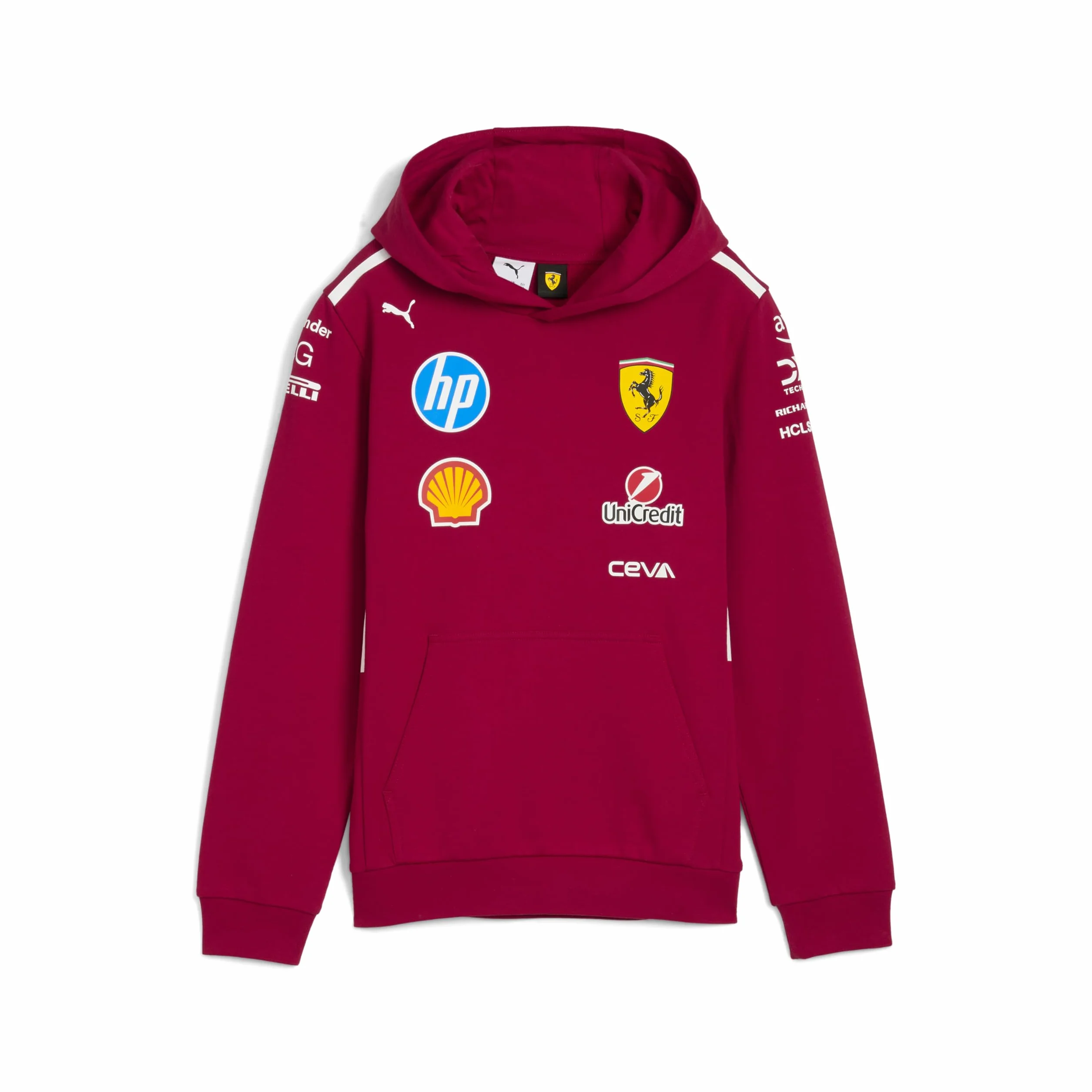 PUMA Scuderia Ferrari F1 Felpa con Cappuccio Team Bambino 2025 Rosso