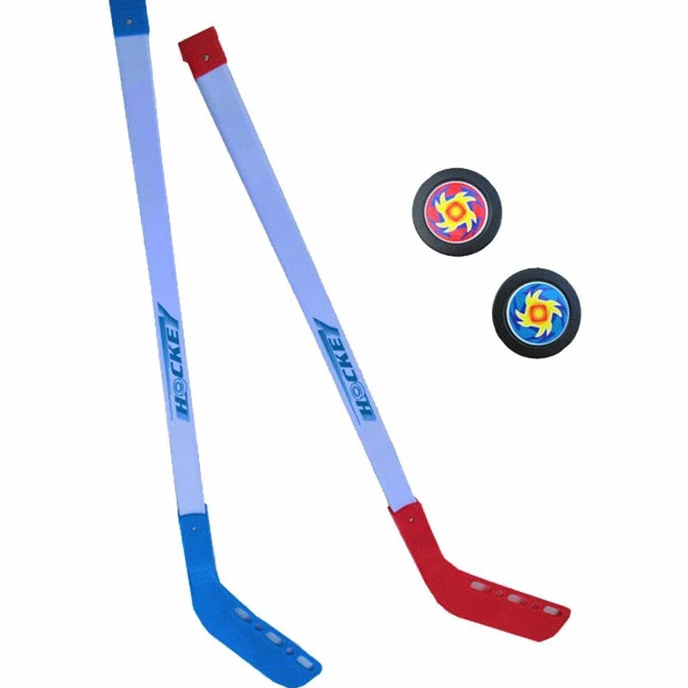 Kids Street Hockey Puck Set 70 cm 2 Bastoncini Hockey Sport Allenamento Junior per Bambini