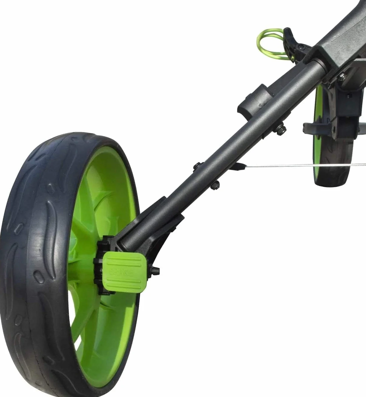 Newfly Carrello da golf a 3 ruote pieghevole con freno a pedale e porta ombrello