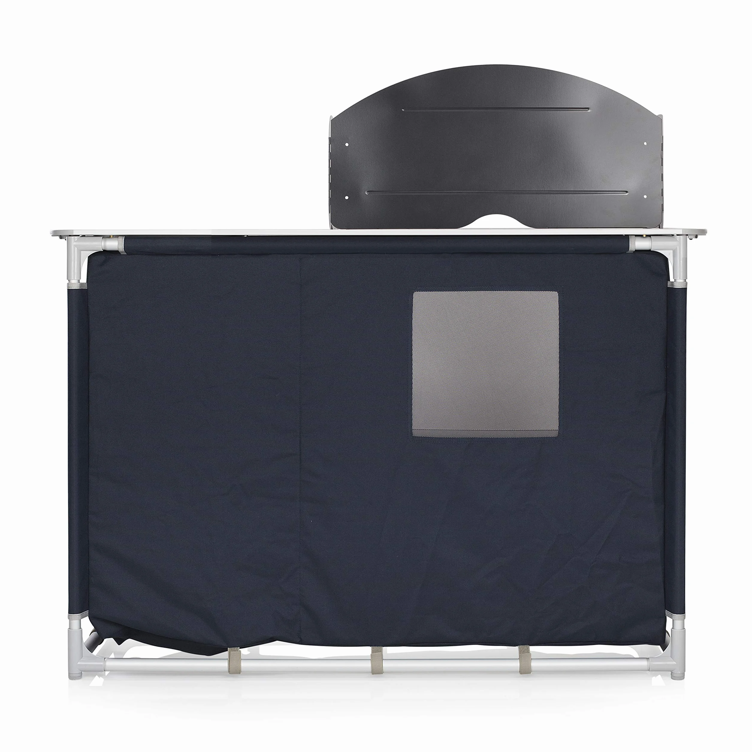 Campart Cucina da campeggio con lavandino e paravento KI-0753 Blu