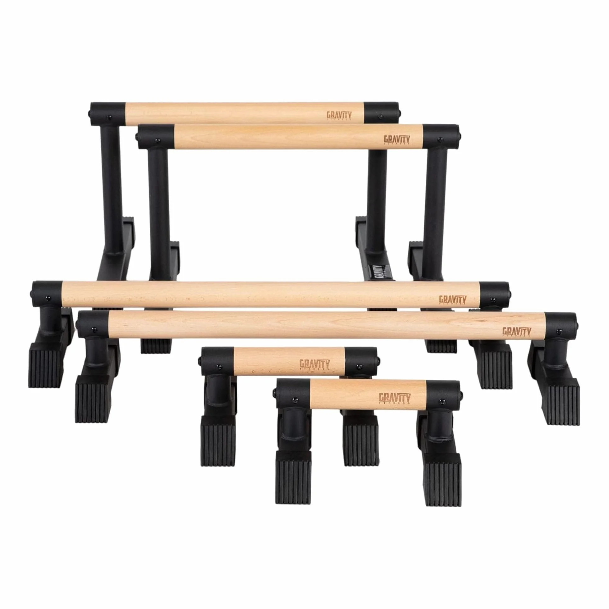 Gravity Fitness Parallettes Piccole con Manici in Legno Ibridi per Calisthenics