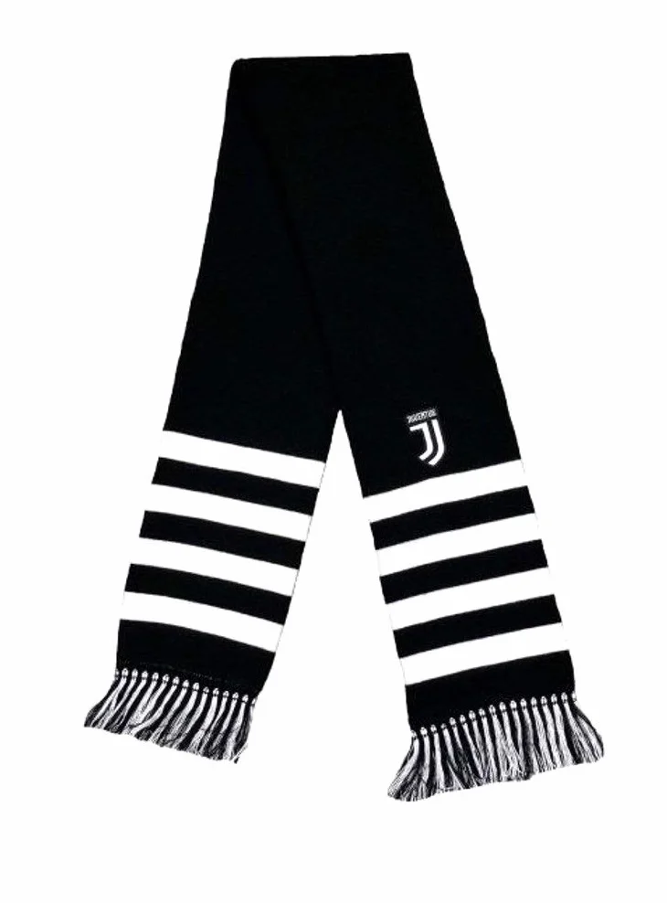 Sciarpa Juventus Ufficiale Nera Acrilico Tubolare Doppia SCTJUNERIGHFINBI