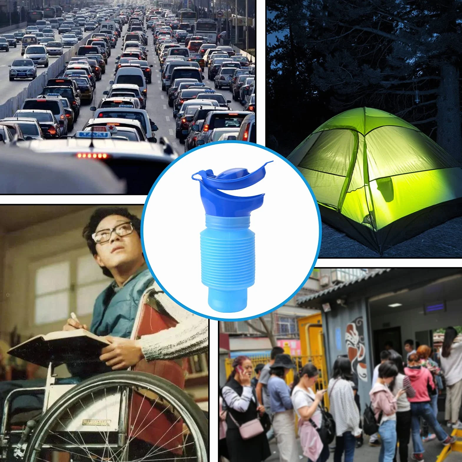 Bottiglia per urina Portatile 750 ml, Riutilizzabile, a Prova di perdite, per Campeggio, Auto, Viaggi
