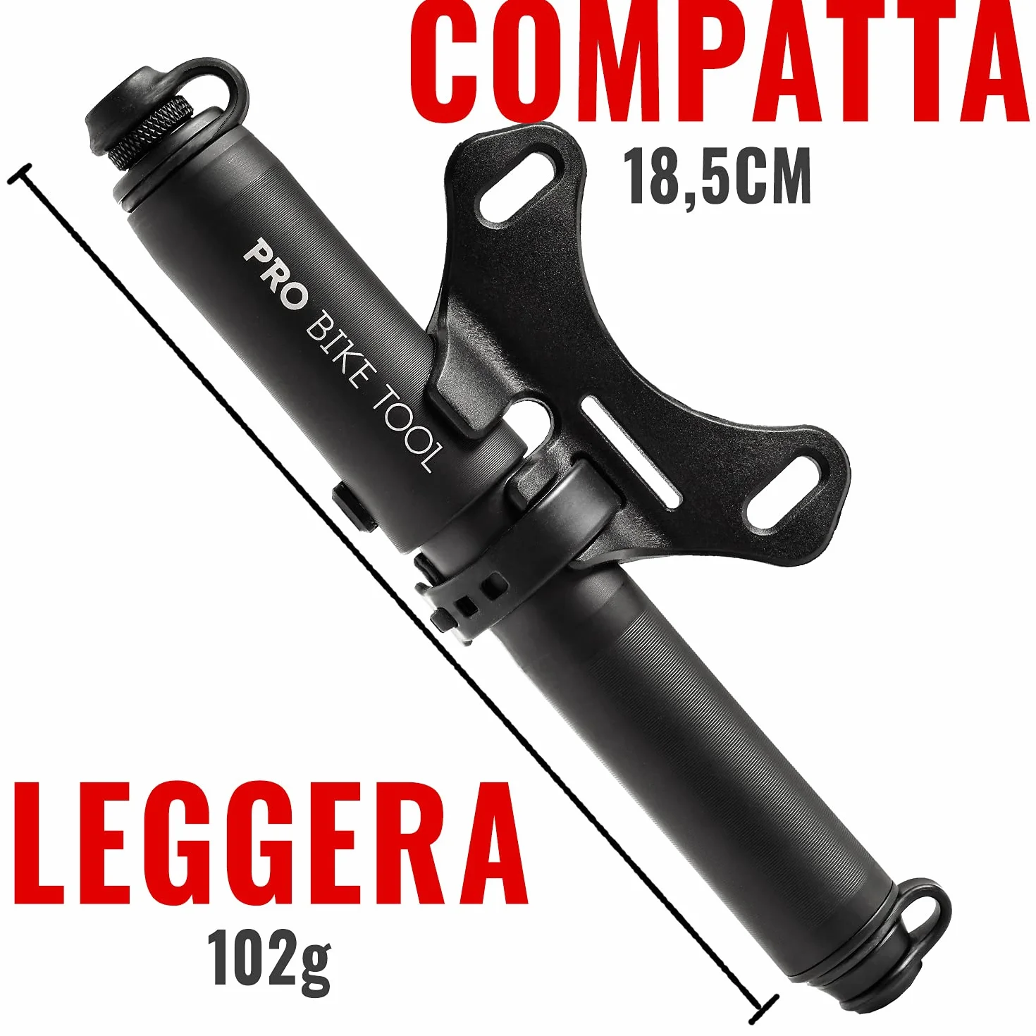 Pro Bike Tool Mini pompa per bicicletta 20 bar Compatibile Presta Schrader