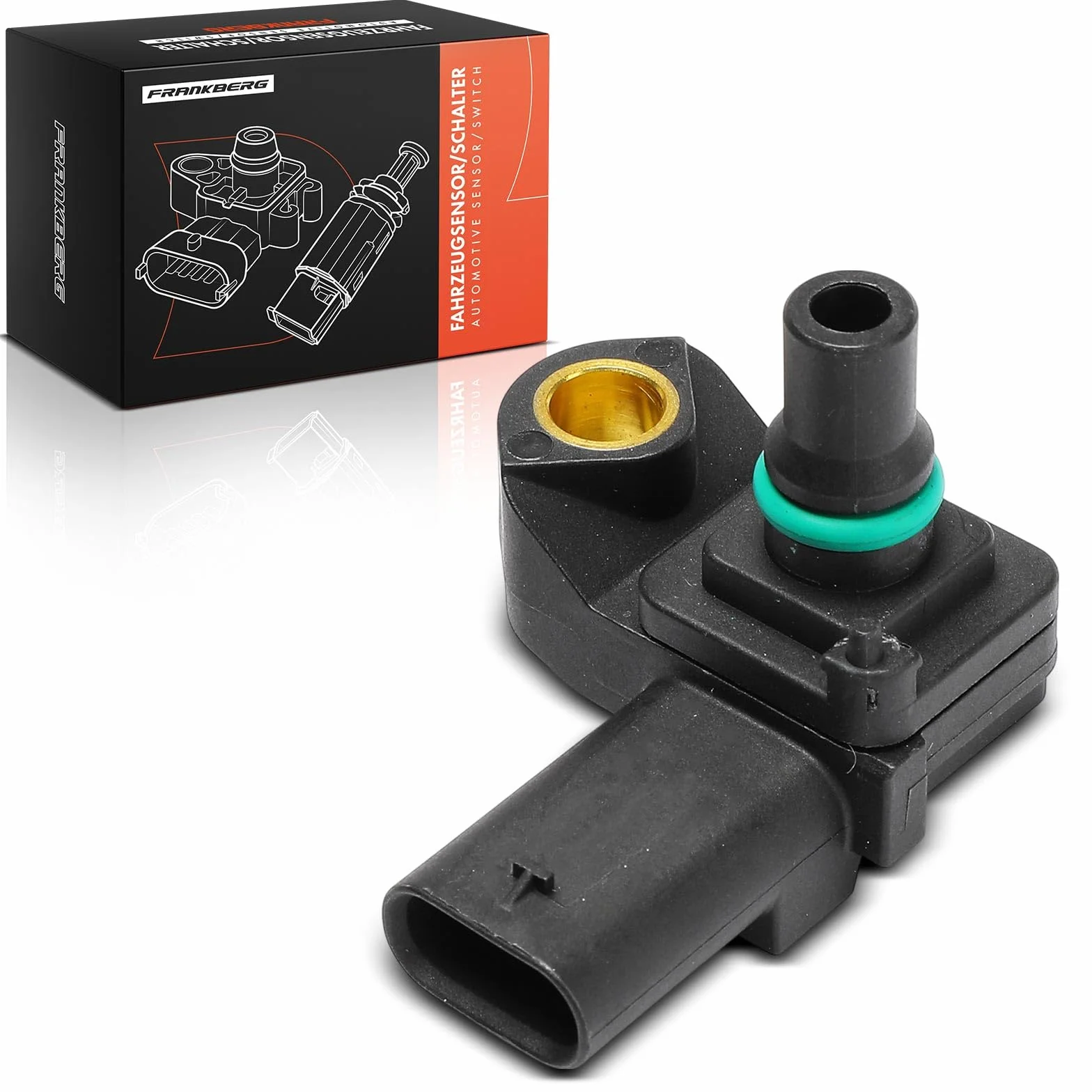 Frankberg Sensore pressione differenziale Pressione gas di scarico 3-Poli Compatibile con X3 F25 Serie 3 Touring F31 Serie 5 Touring F11 X1 E84 X3 E83 Replace# 7804742
